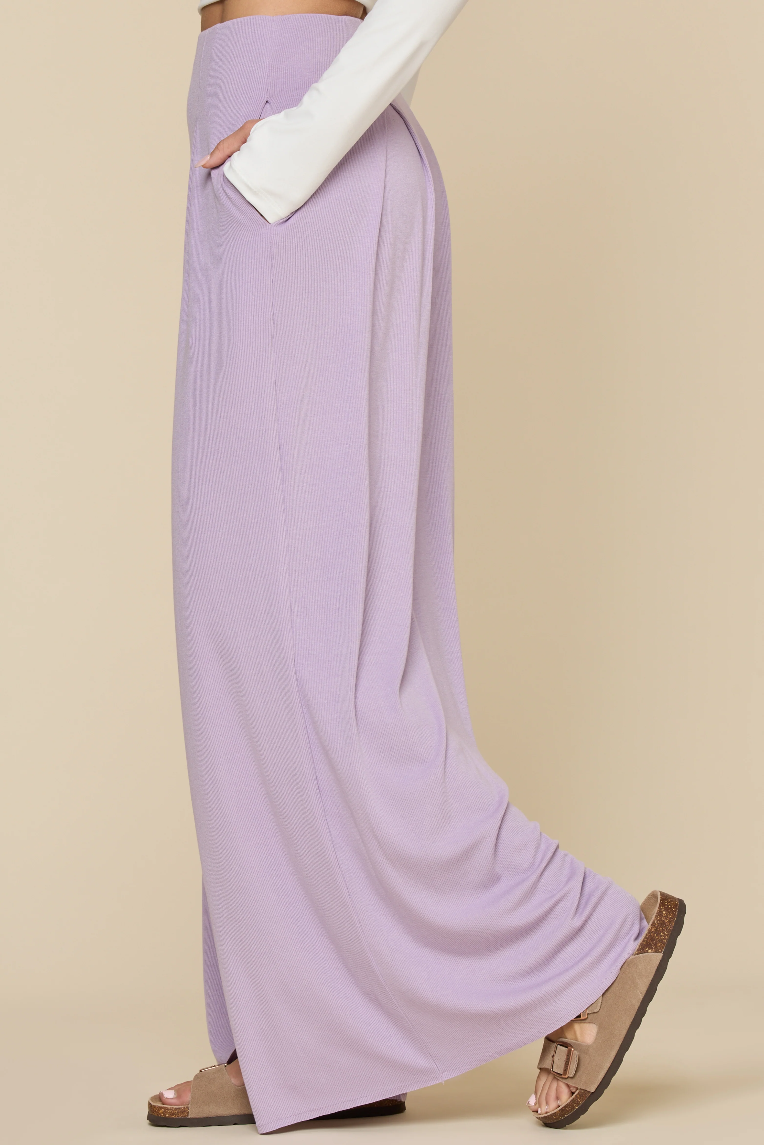 Go with the Flow Wide Leg Pant - Lavender Haze - Image 4