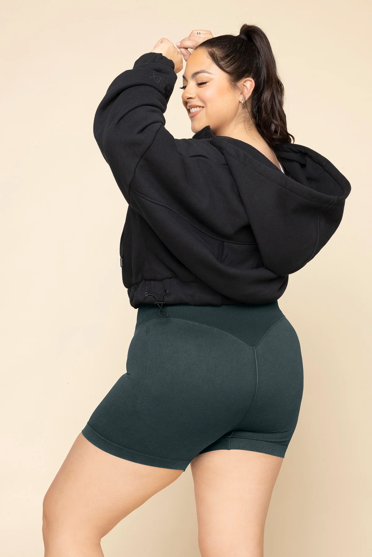Half Zip Warm Up Hoodie - Black - Image 4