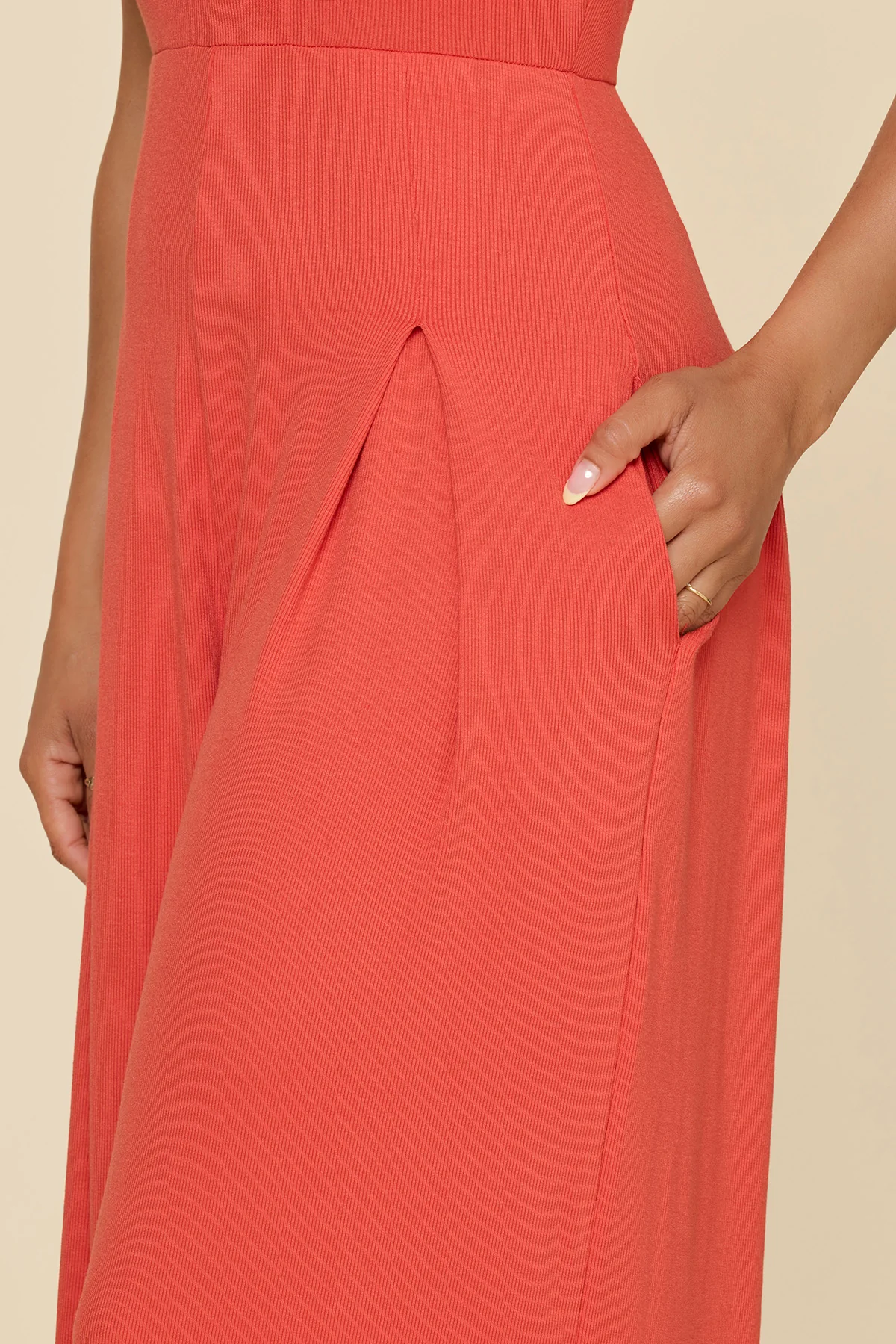 Halter Go with the Flow Jumpsuit - Cayenne - Image 5