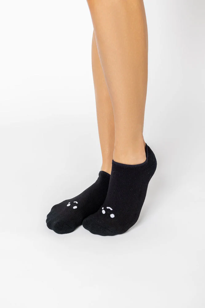 Happy Cry Face Low Rise Socks - Black - Image 4