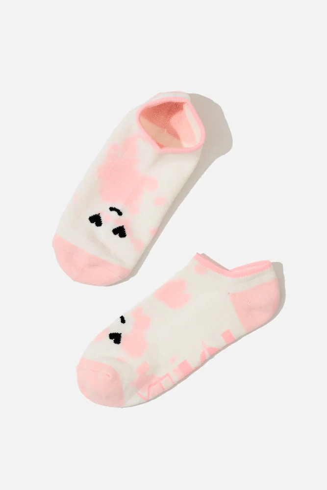 Heart Eyes Low Rise Socks - Pink Tie Dye - Image 3