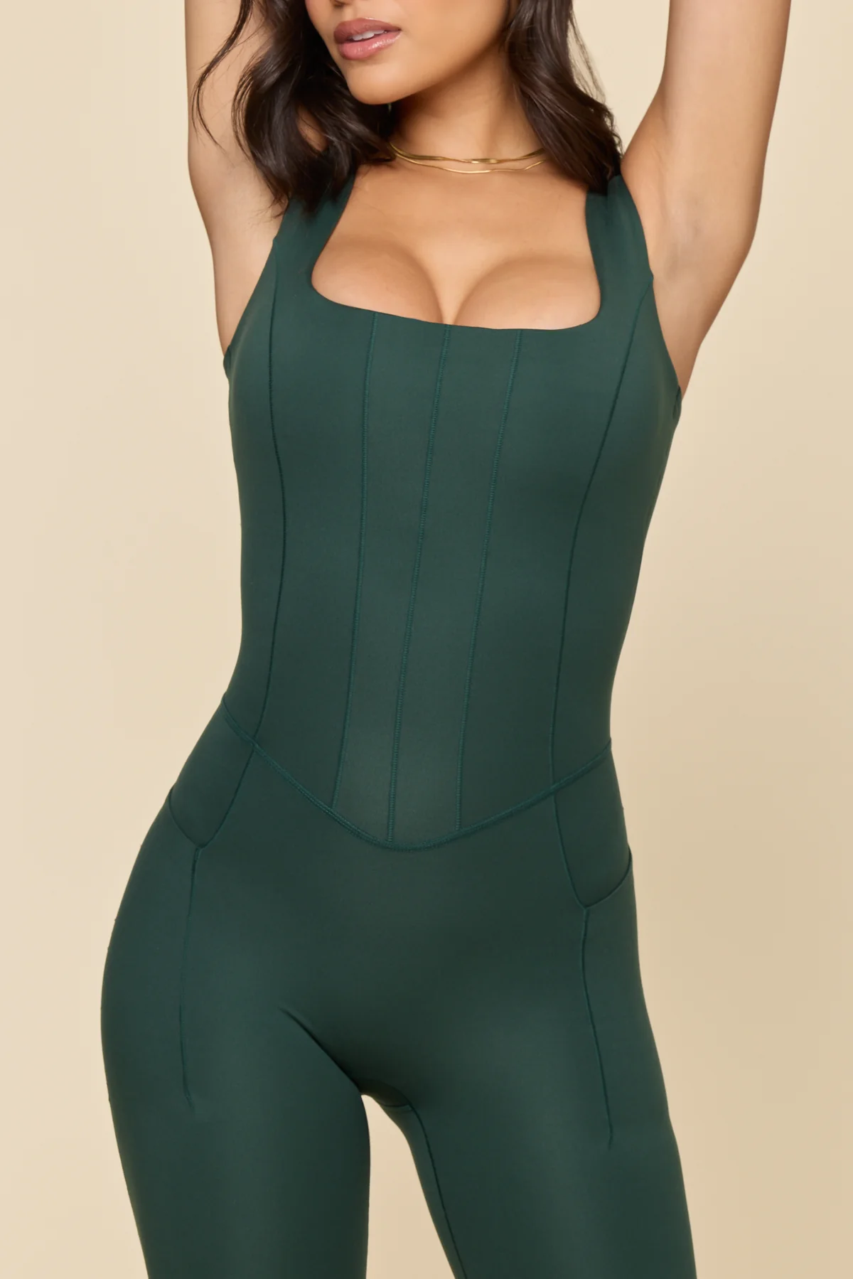 High Society Corset Jumpsuit - Pine - Image 4