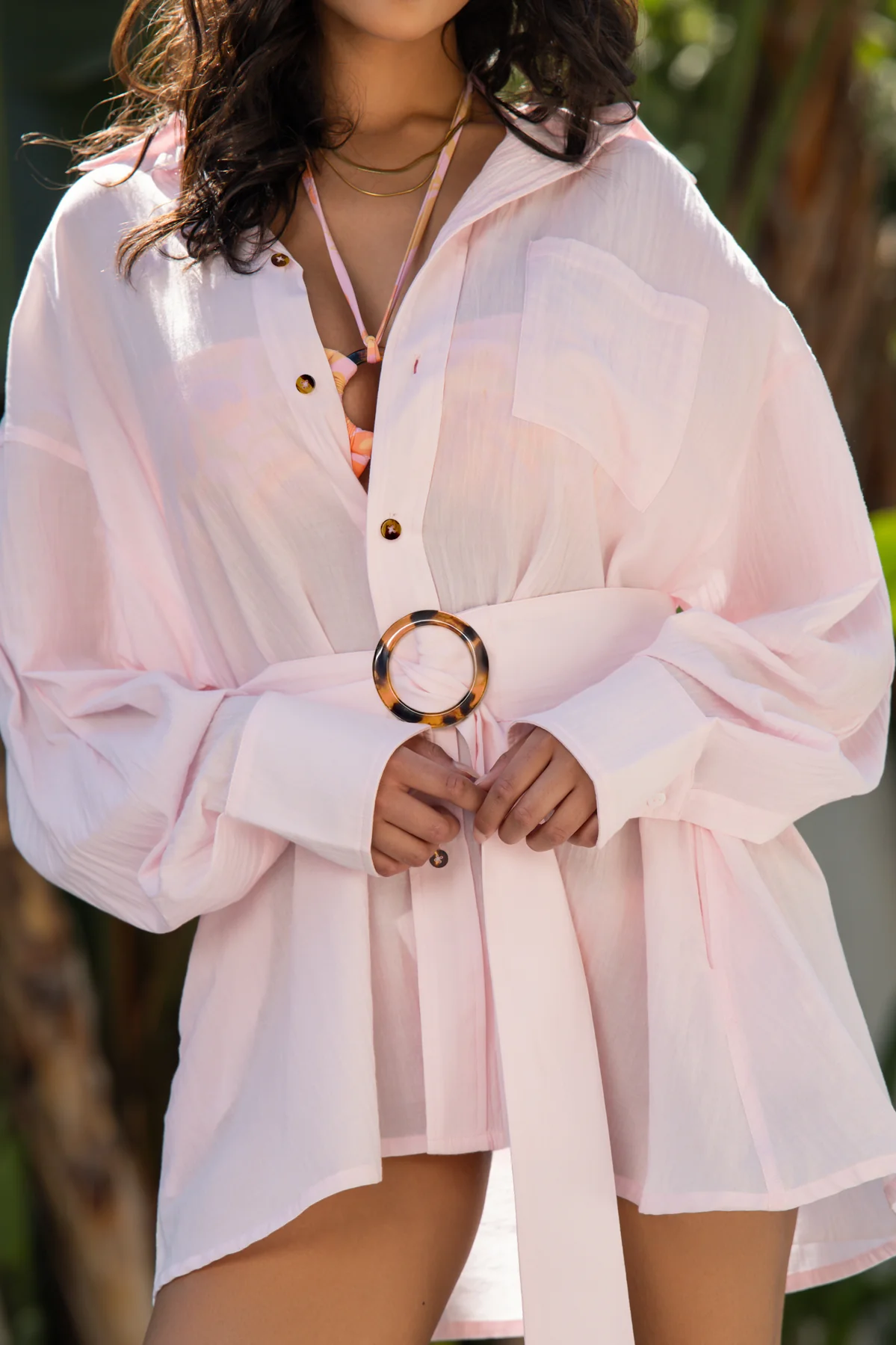 I Need A Vacation Shirt Dress - Sugar Pink - Image 5