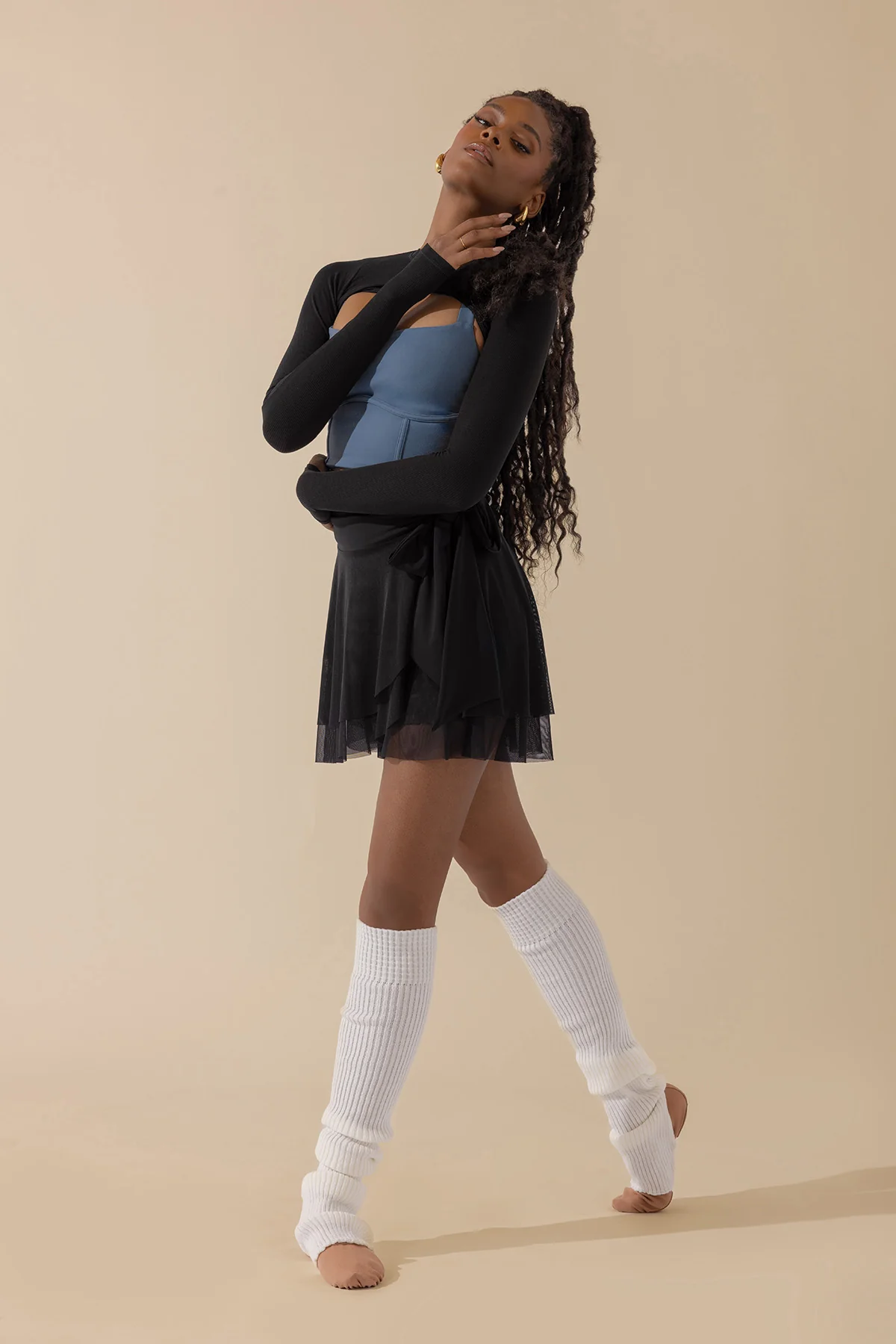 Juliet Wrap Skort - Black - Image 8