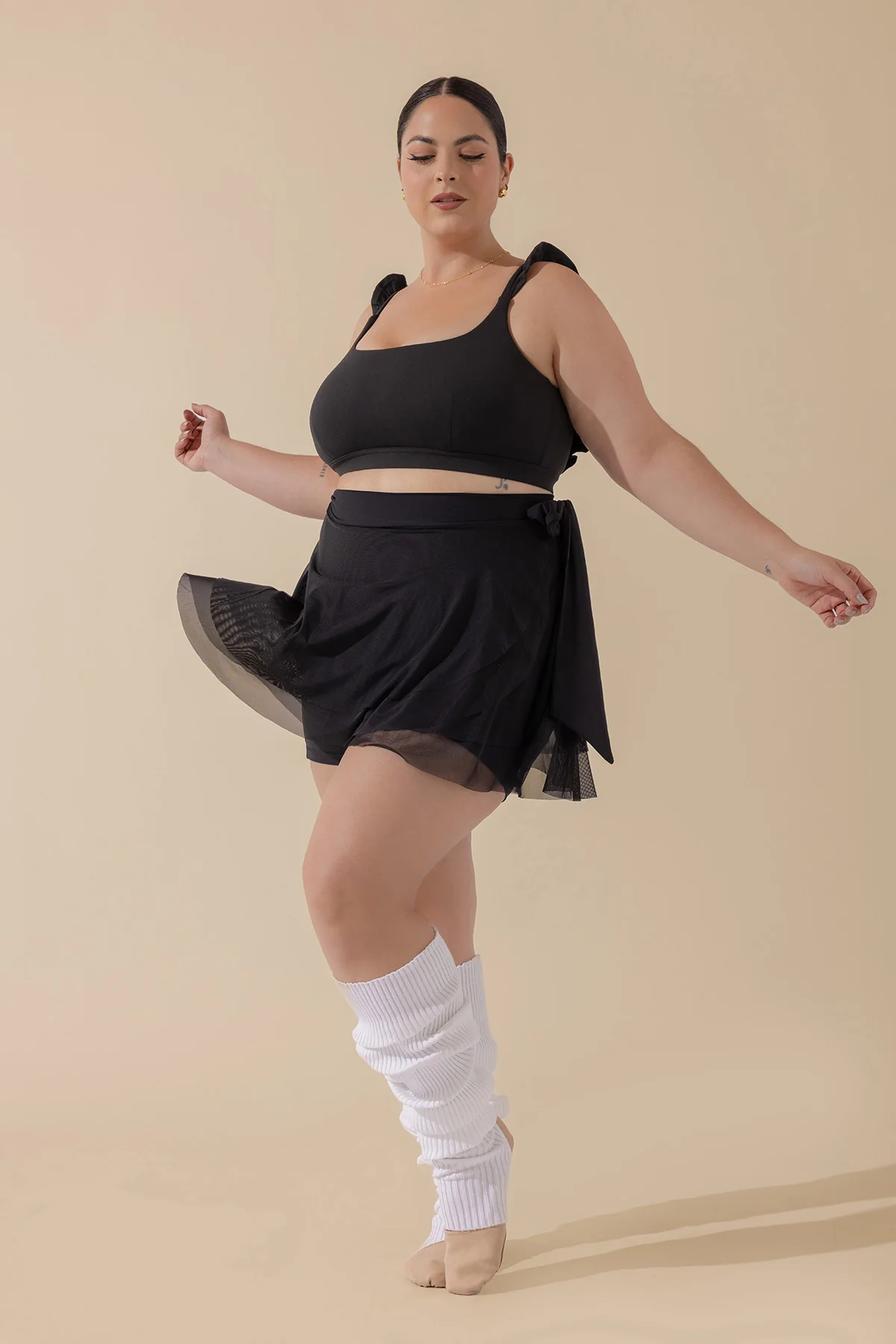 Juliet Wrap Skort - Black - Image 9