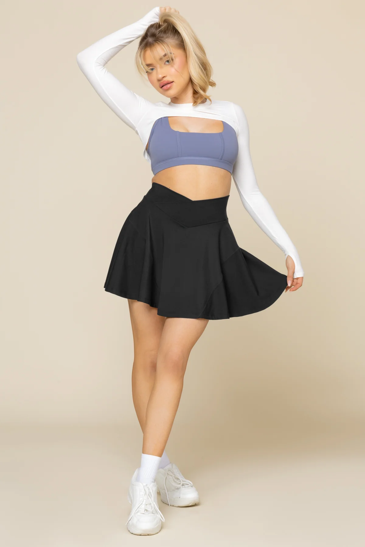 Crisscross Hourglass® Twirl Skort (Longer) - Black - Image 2