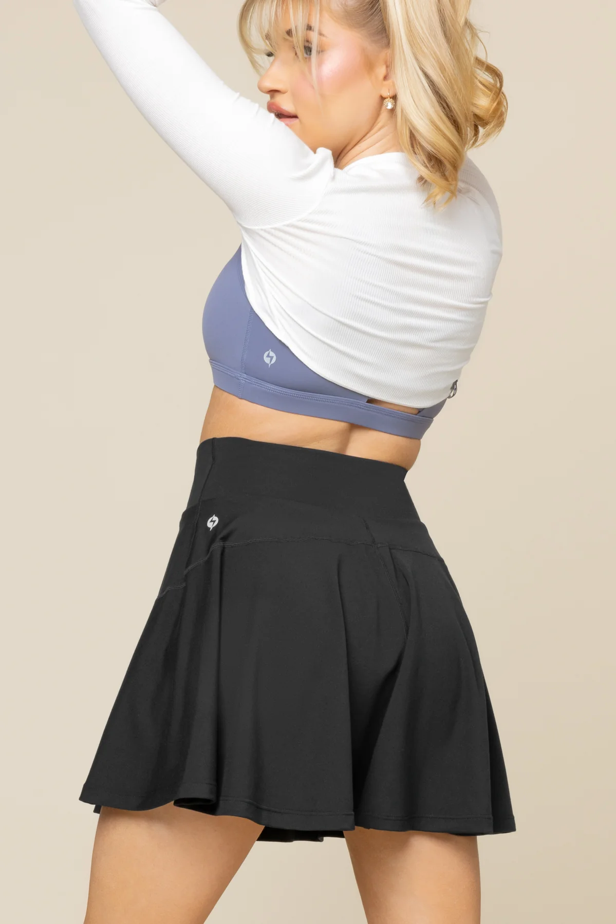 Crisscross Hourglass® Twirl Skort (Longer) - Black - Image 3