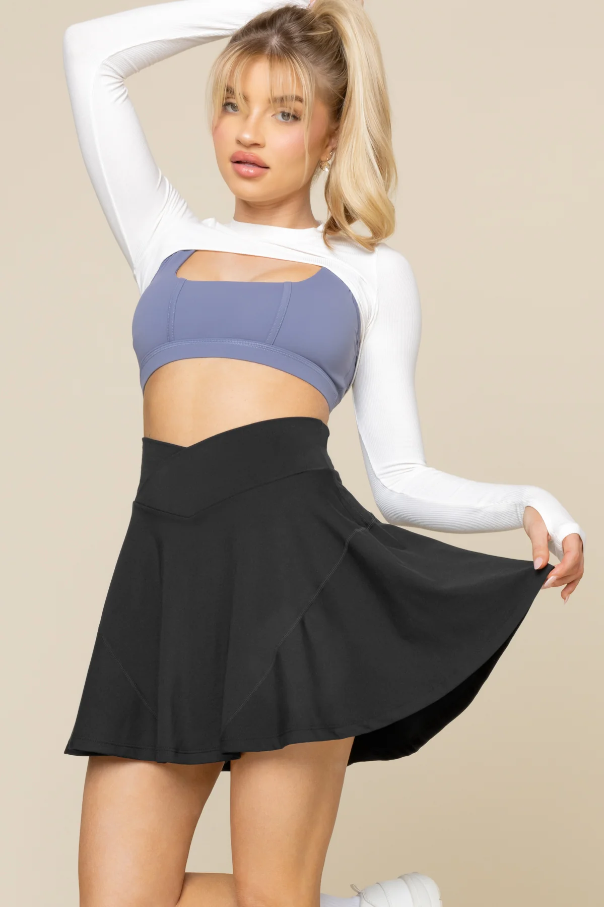 Crisscross Hourglass® Twirl Skort (Longer) - Black - Image 8