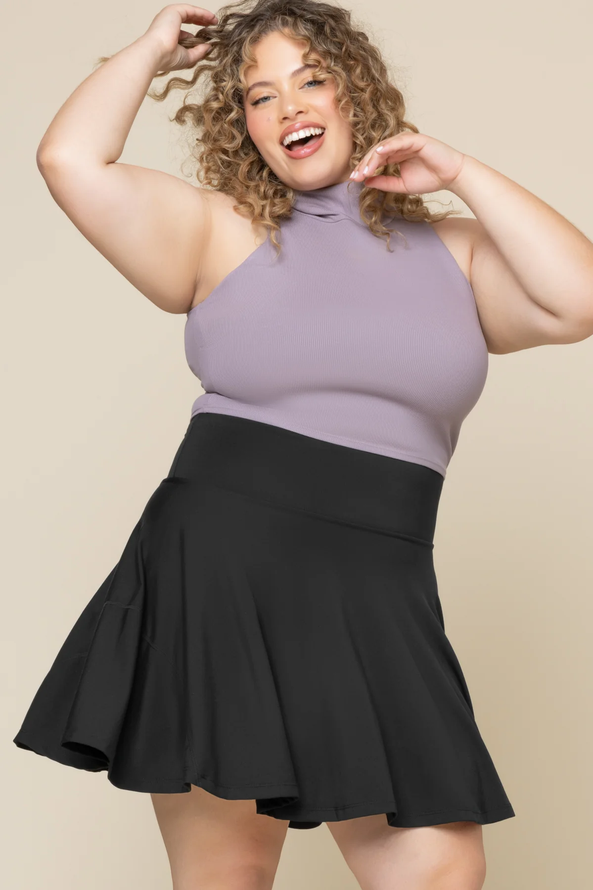 Twirl Skort (Longer) - Black - Image 2