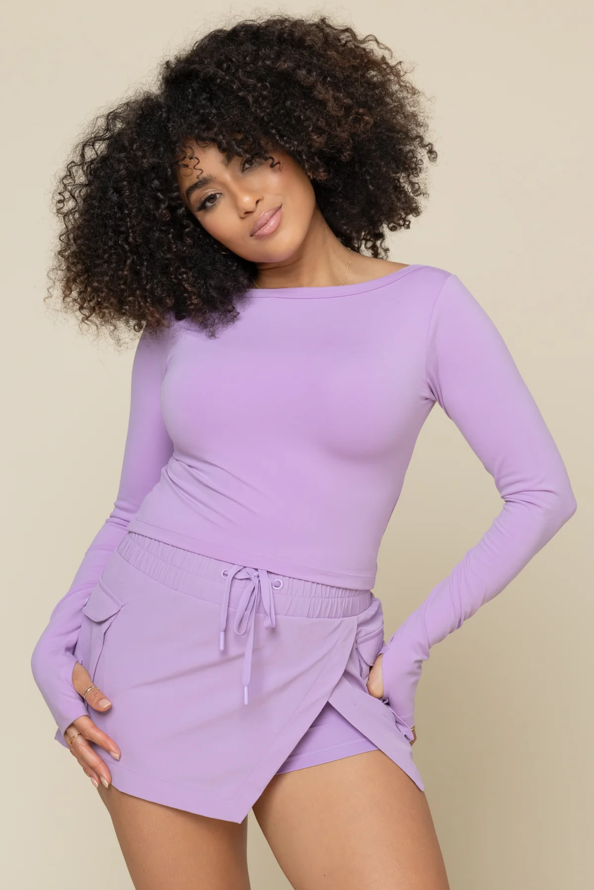 Your Favorite Reversible Long Sleeve Top (Cropped) - Mystic Purple - Image 6