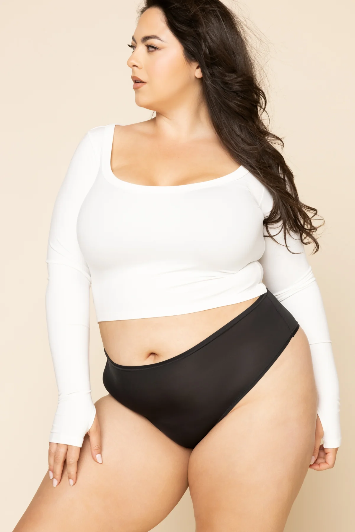 Next to Nothing Higher Rise Thong Panty - Black - Image 7