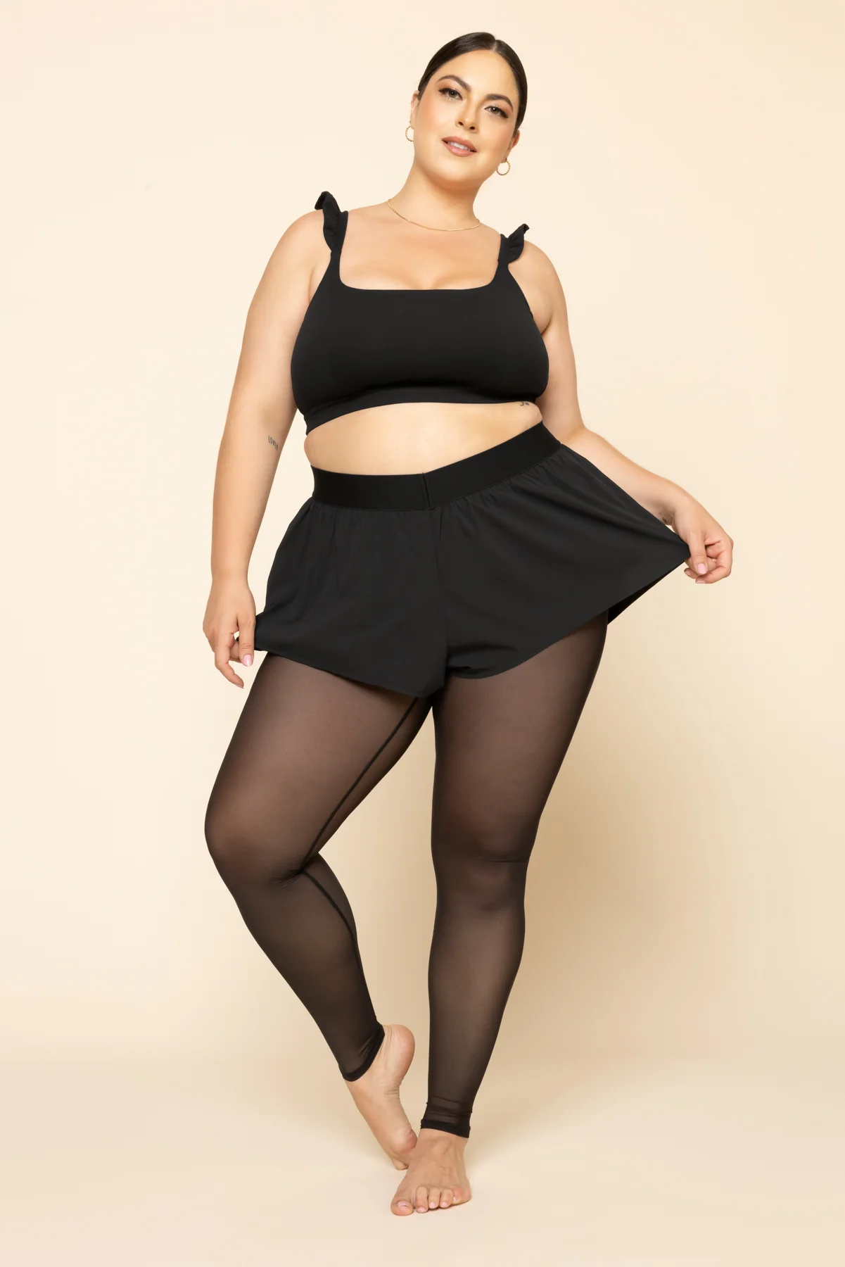 On the Run Ruffle Tights - Black - Image 10