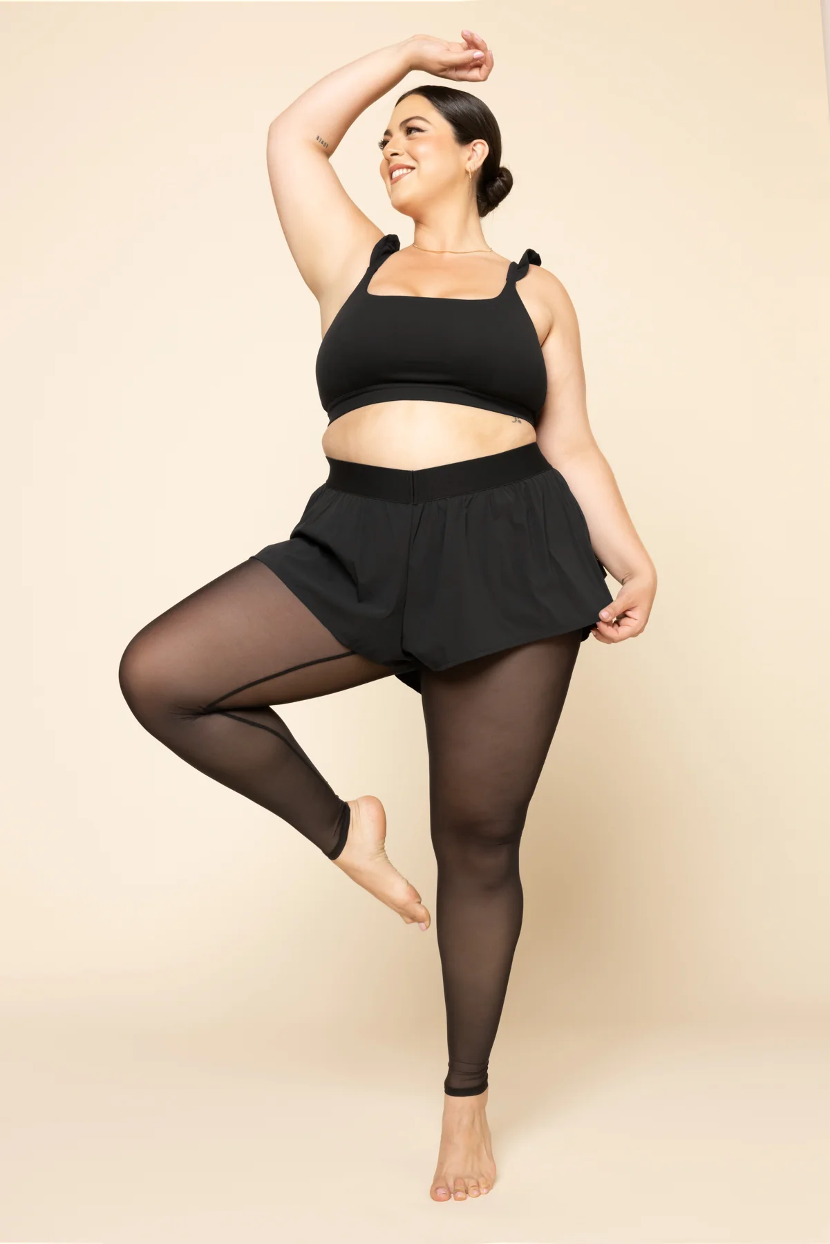 On the Run Ruffle Tights - Black - Image 4