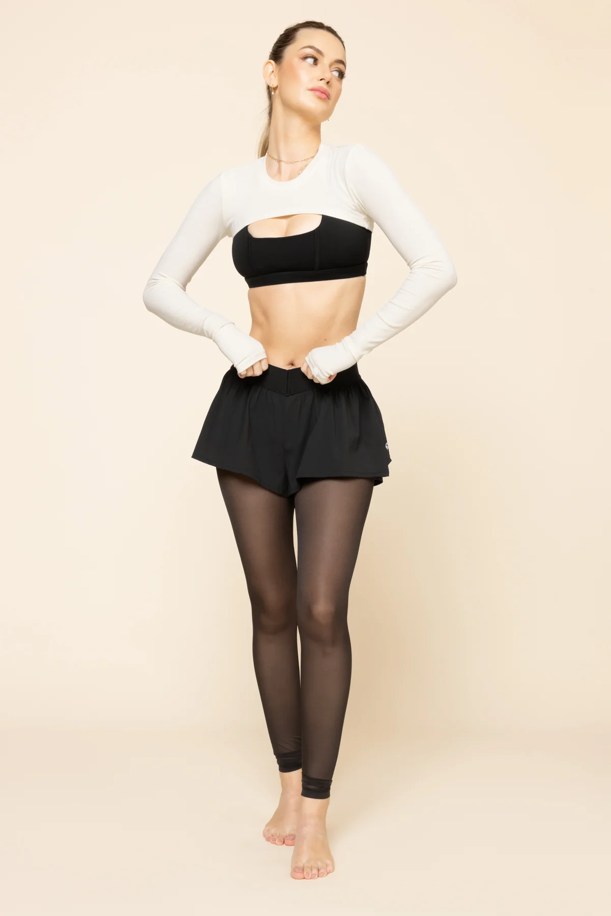 On the Run Ruffle Tights - Black - Image 8