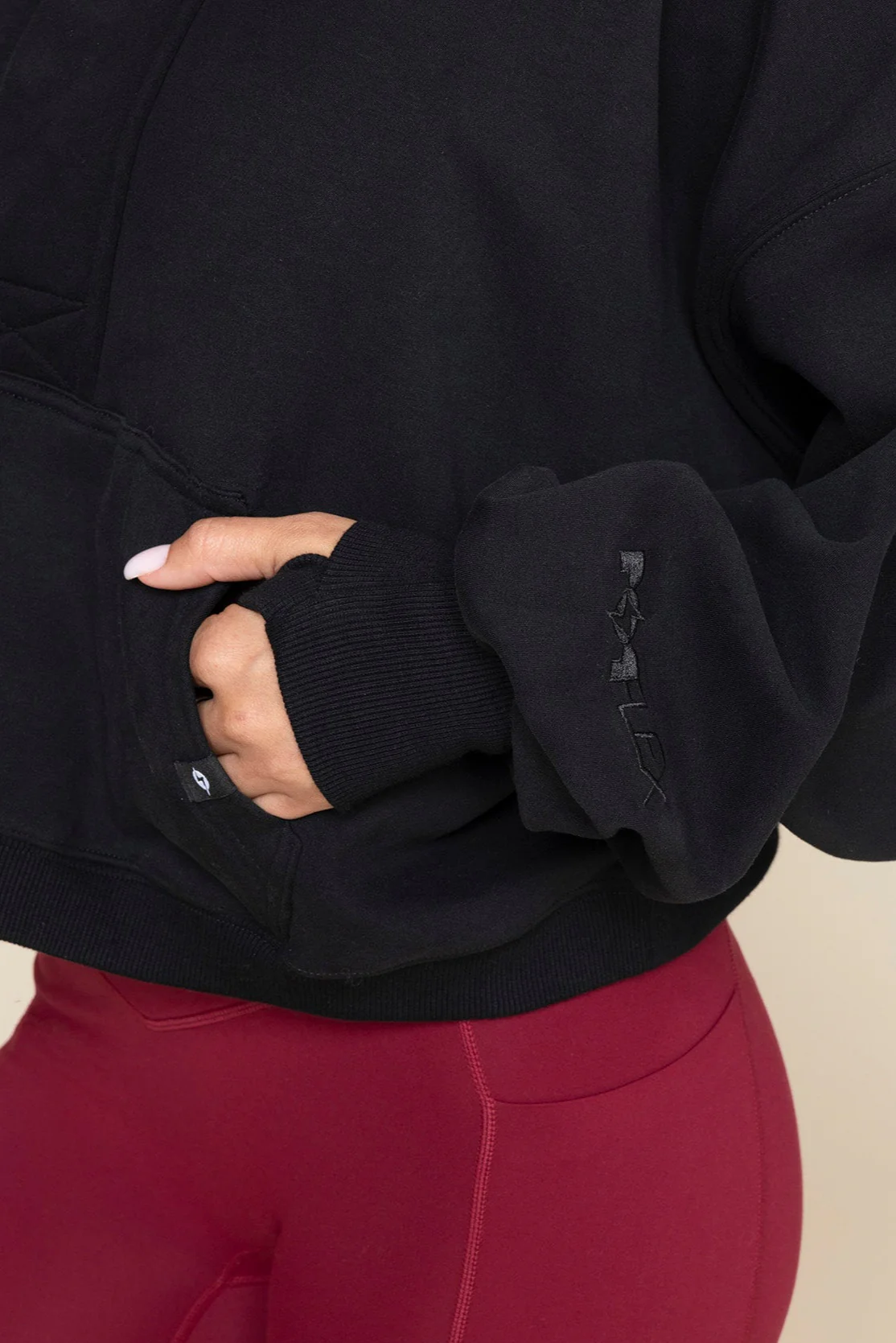 Ooey Gooey Crop Half Zip - Black - Image 5