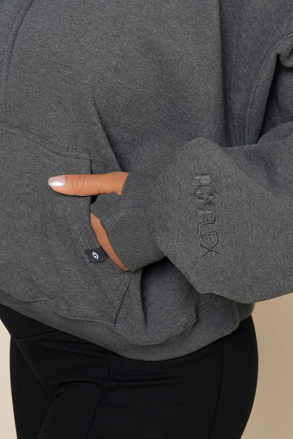 Ooey Gooey Crop Half Zip - Charcoal Heather - Image 8