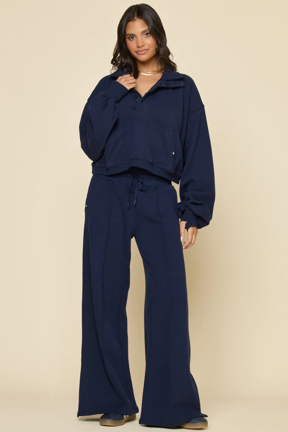 Ooey Gooey Crop Half Zip - Cosmic Navy - Image 10