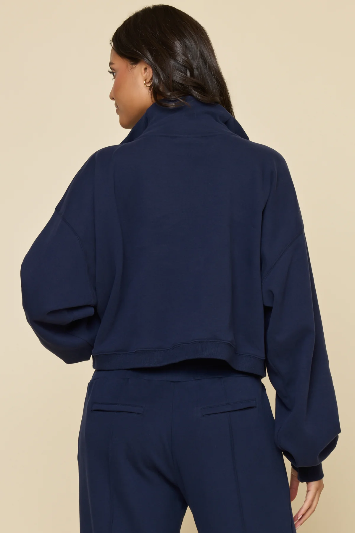 Ooey Gooey Crop Half Zip - Cosmic Navy - Image 8