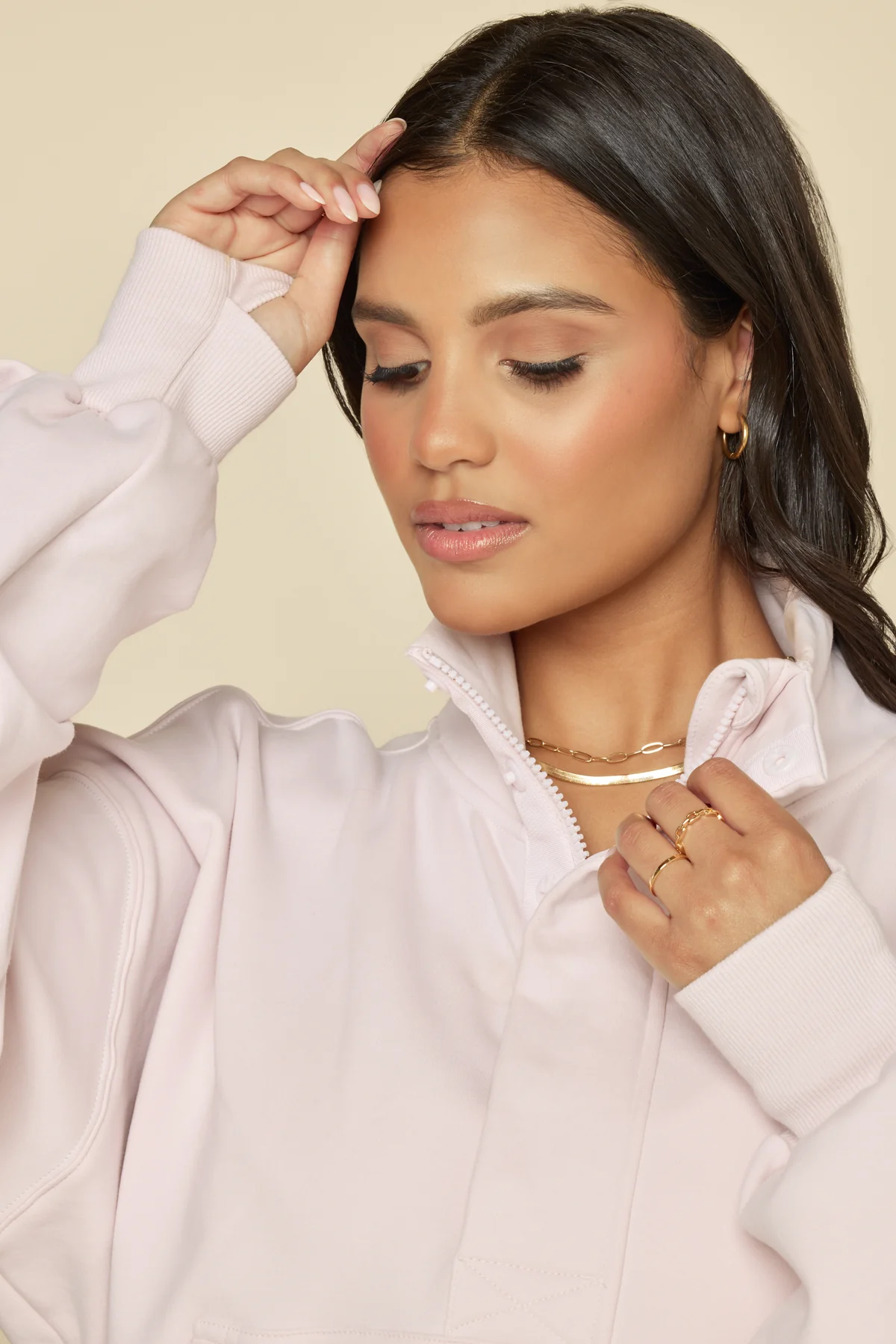 Ooey Gooey Crop Half Zip - Pink Ice - Image 6
