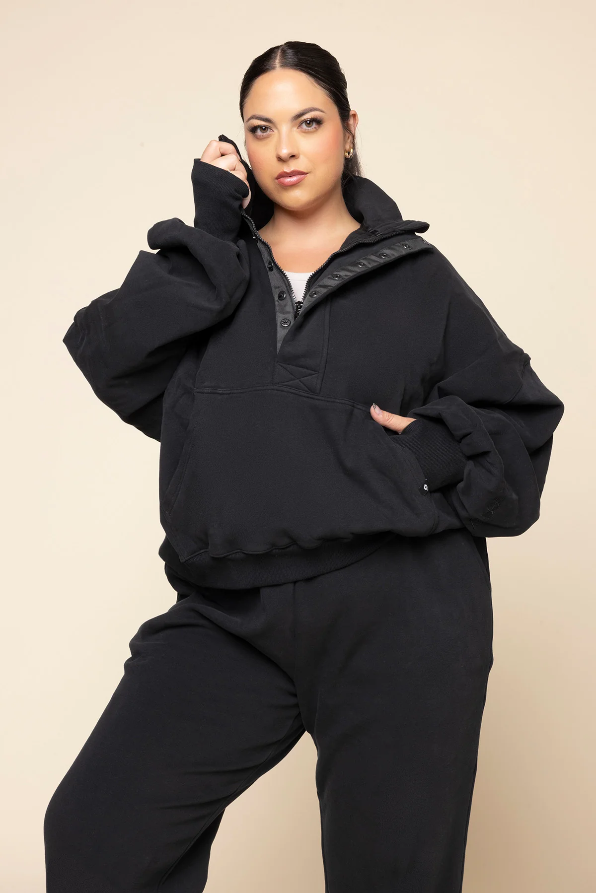 Ooey Gooey Half Zip Sweater - Black - Image 6