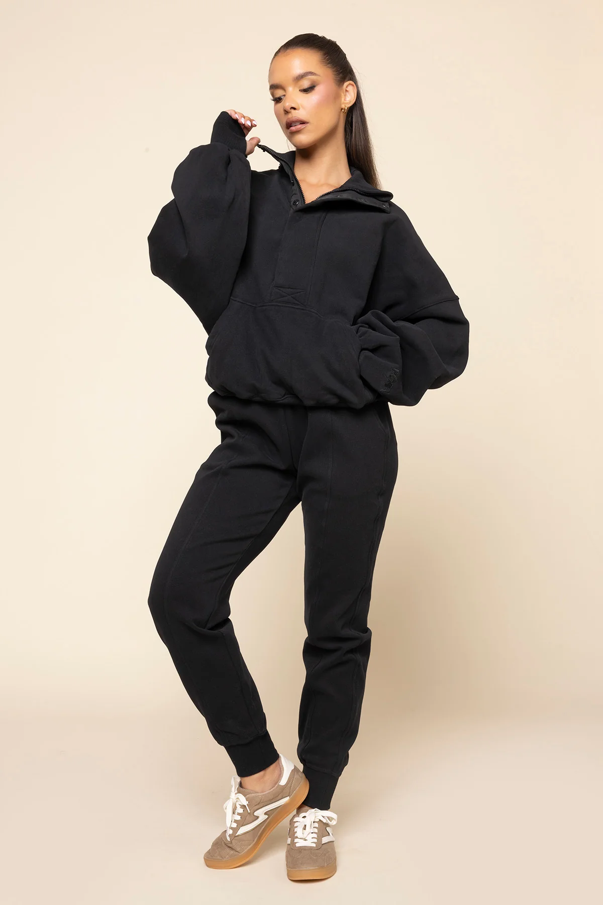 Ooey Gooey Half Zip Sweater - Black - Image 9