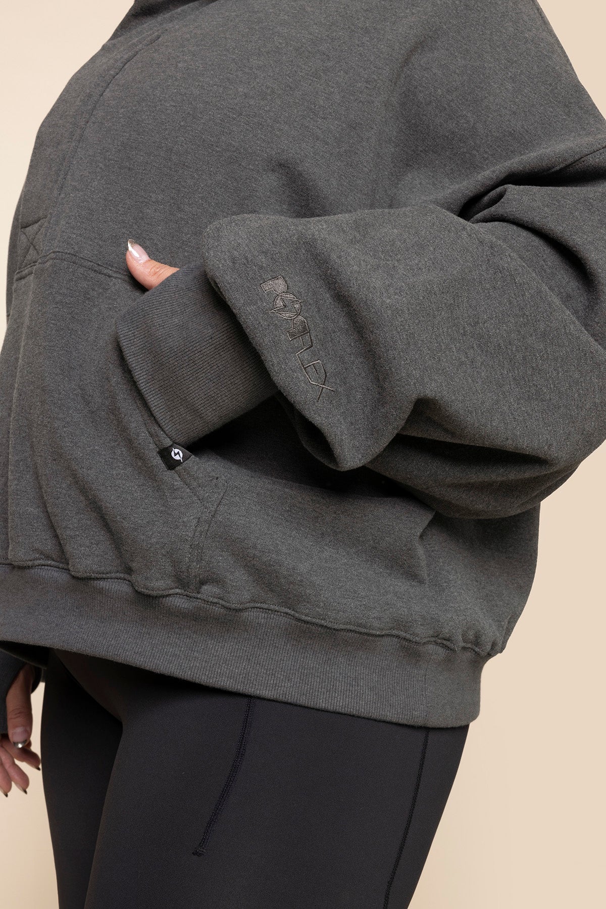 Ooey Gooey Half Zip Sweater - Charcoal Heather - Image 4