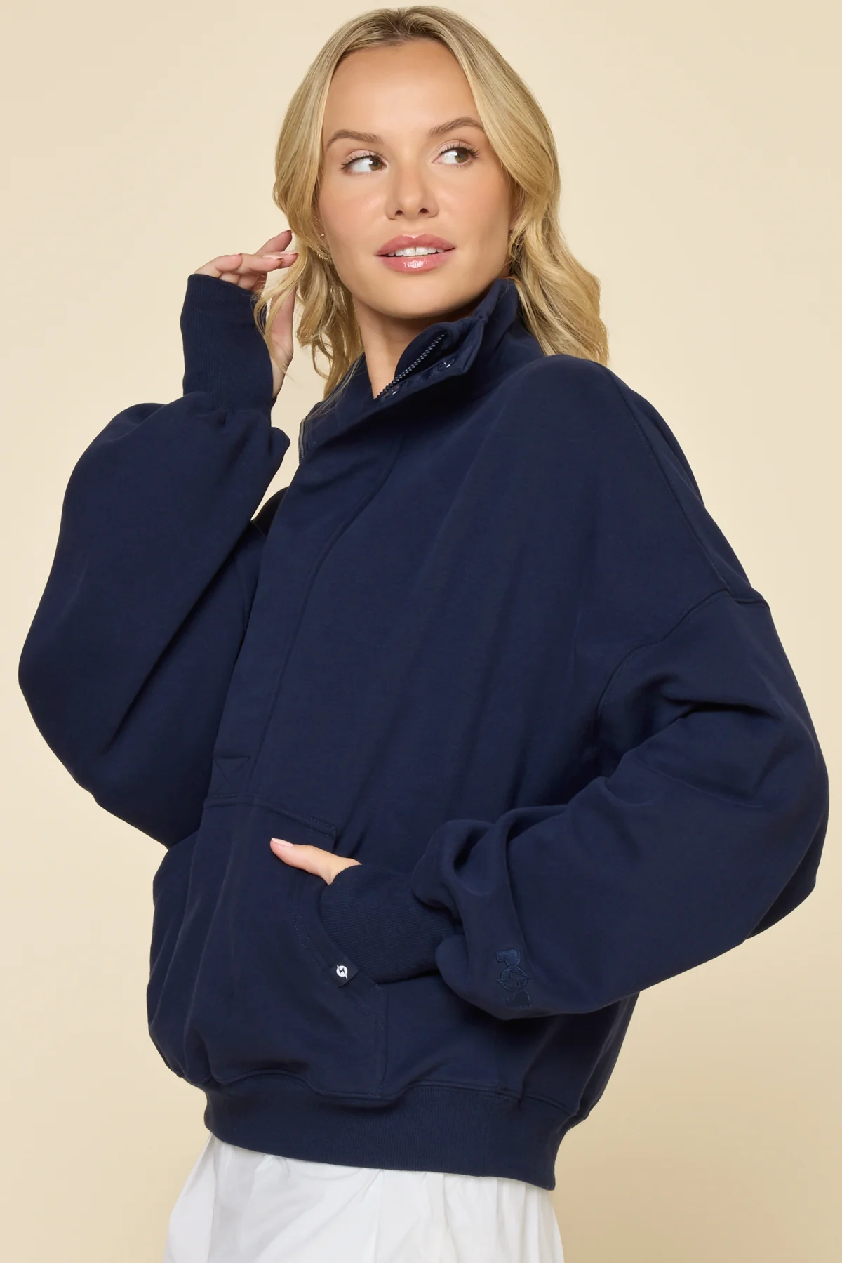 Ooey Gooey Half Zip Sweater - Cosmic Navy - Image 4