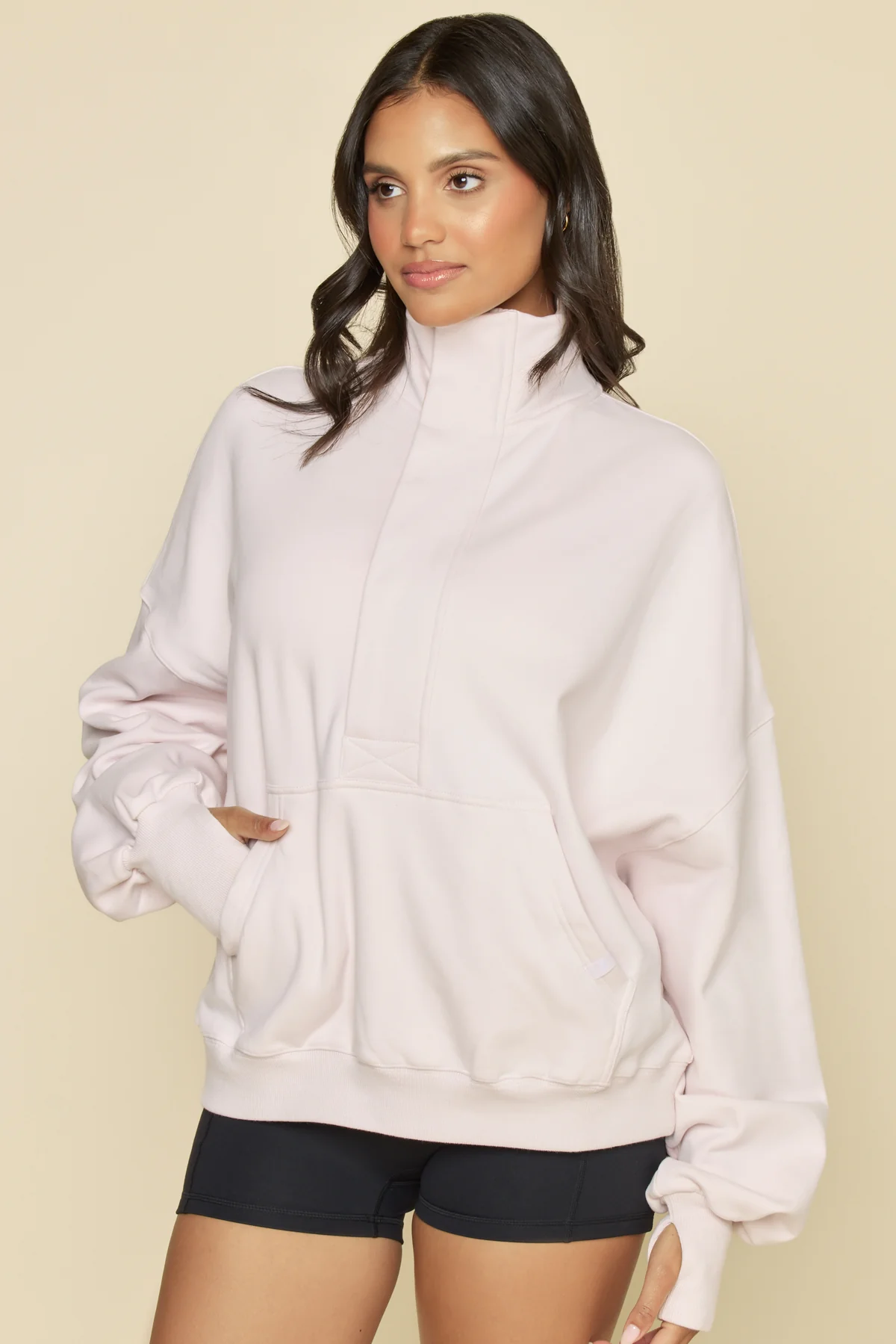 Ooey Gooey Half Zip Sweater - Pink Ice - Image 4