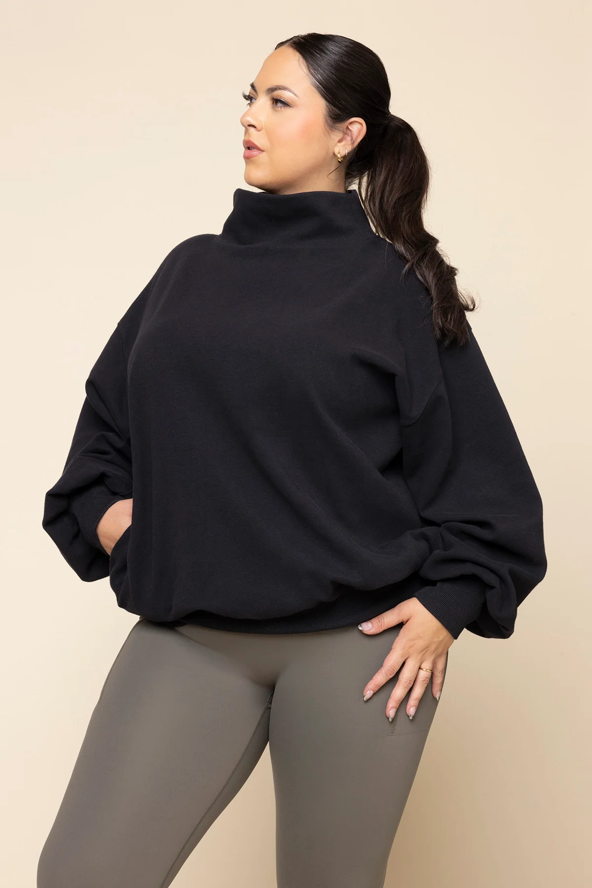 Ooey Gooey Mockneck Sweatshirt - Black - Image 3