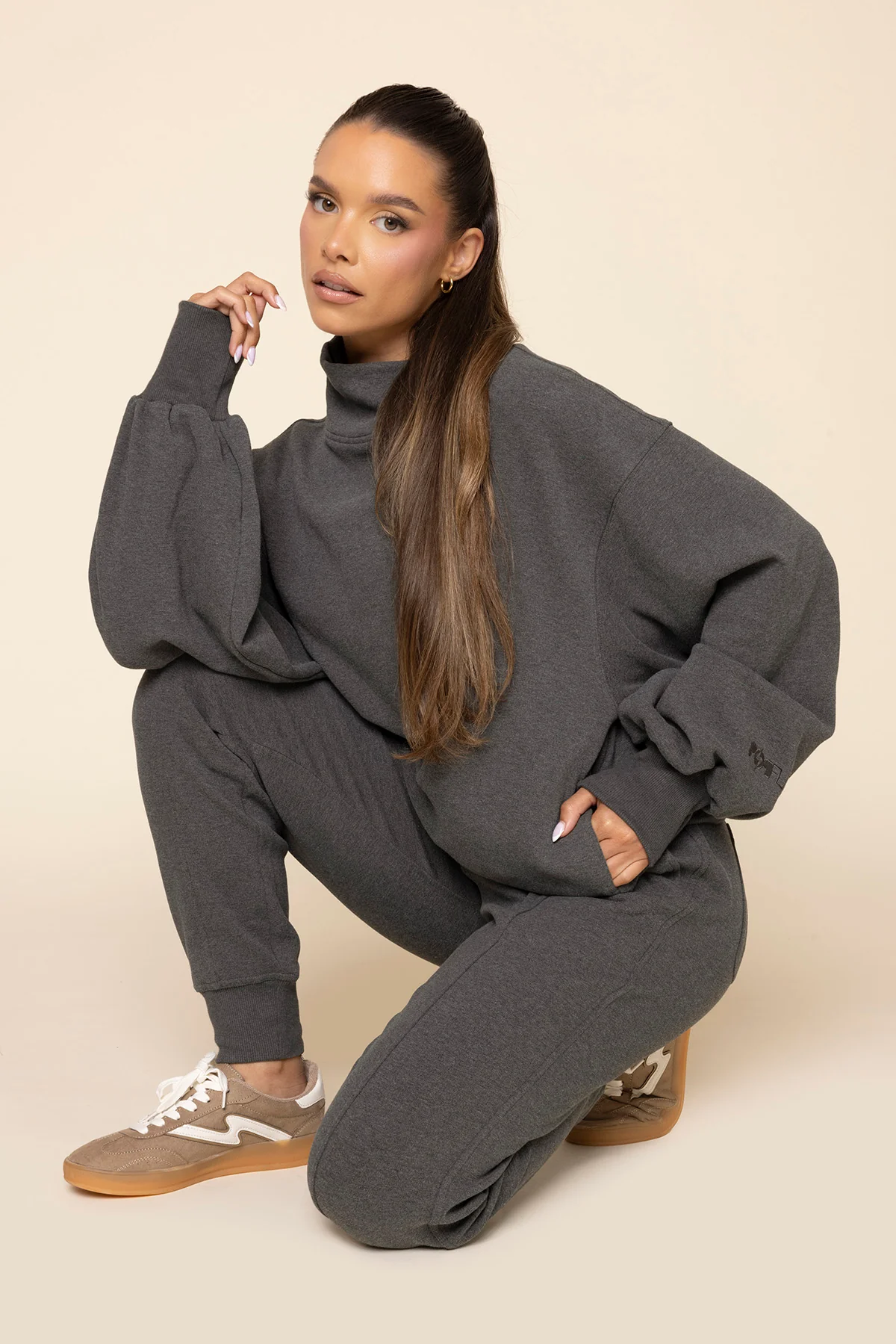 Ooey Gooey Mockneck Sweatshirt - Charcoal Heather - Image 10
