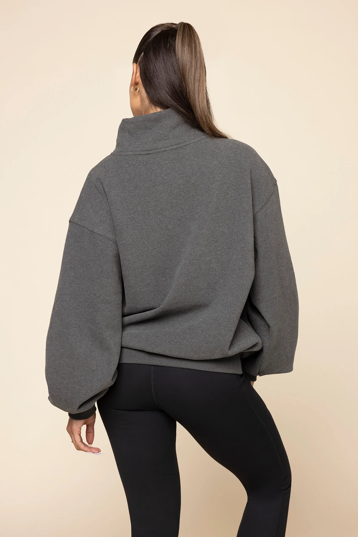 Ooey Gooey Mockneck Sweatshirt - Charcoal Heather - Image 4