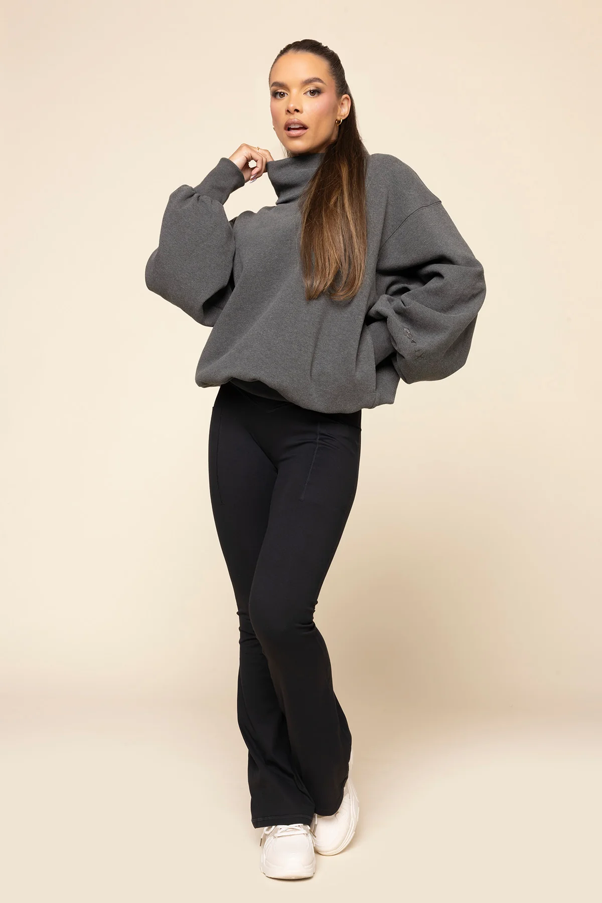 Ooey Gooey Mockneck Sweatshirt - Charcoal Heather - Image 5