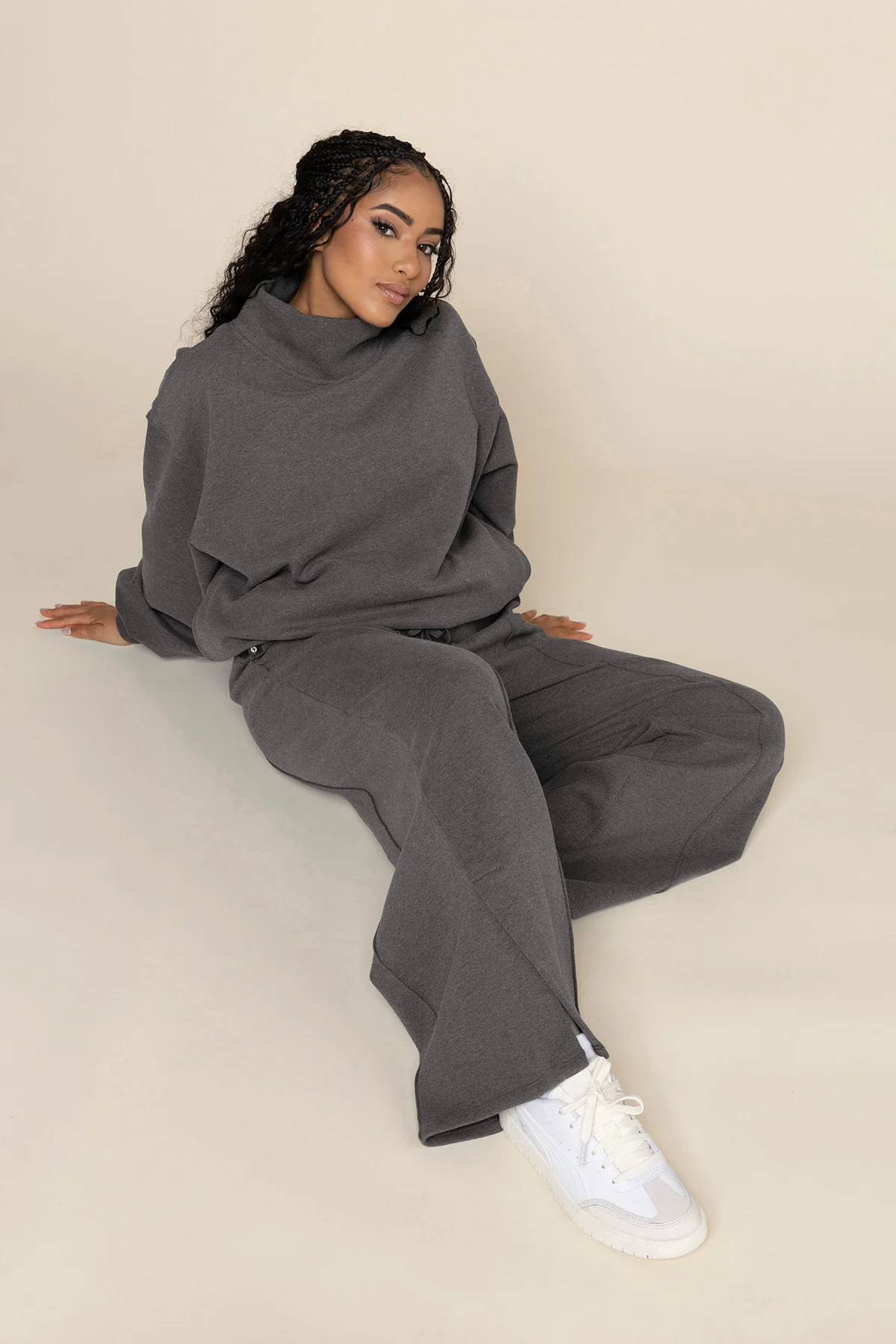 Ooey Gooey Mockneck Sweatshirt - Charcoal Heather - Image 6