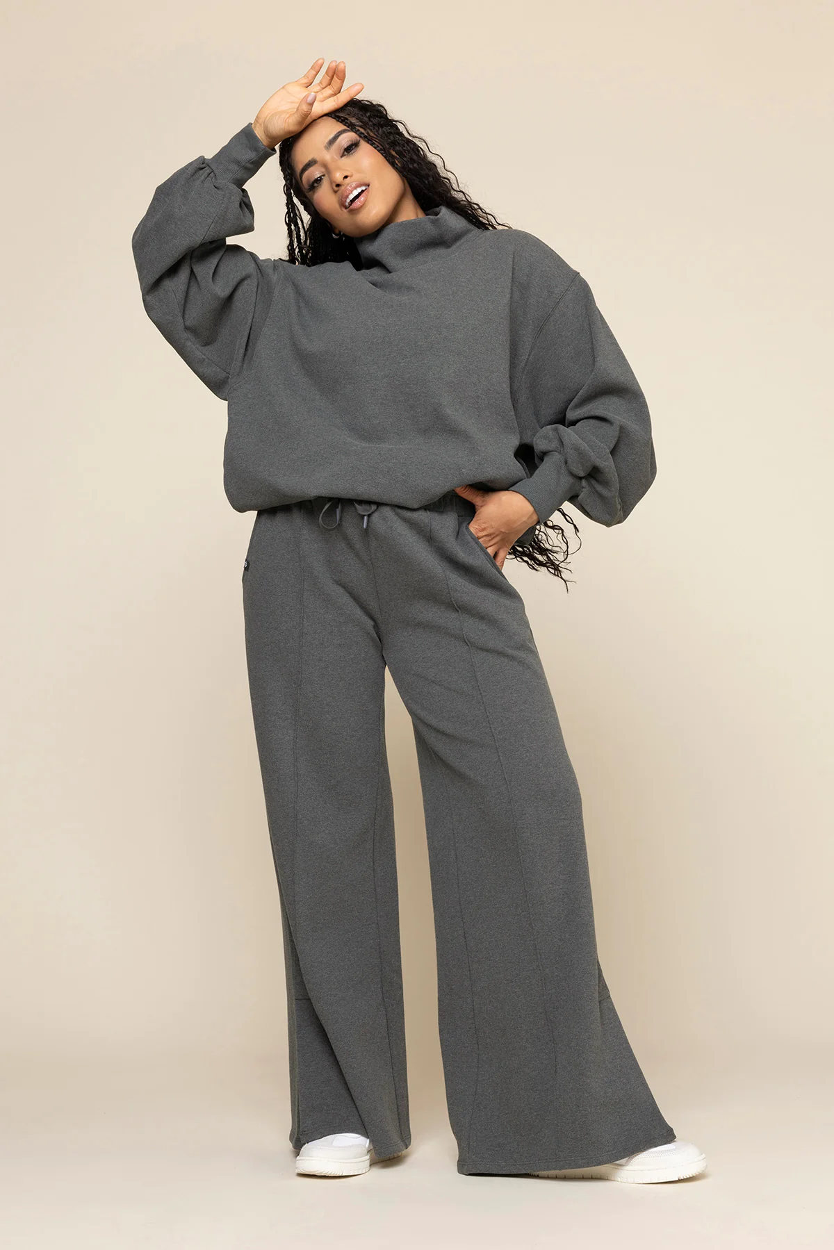 Ooey Gooey Mockneck Sweatshirt - Charcoal Heather - Image 9