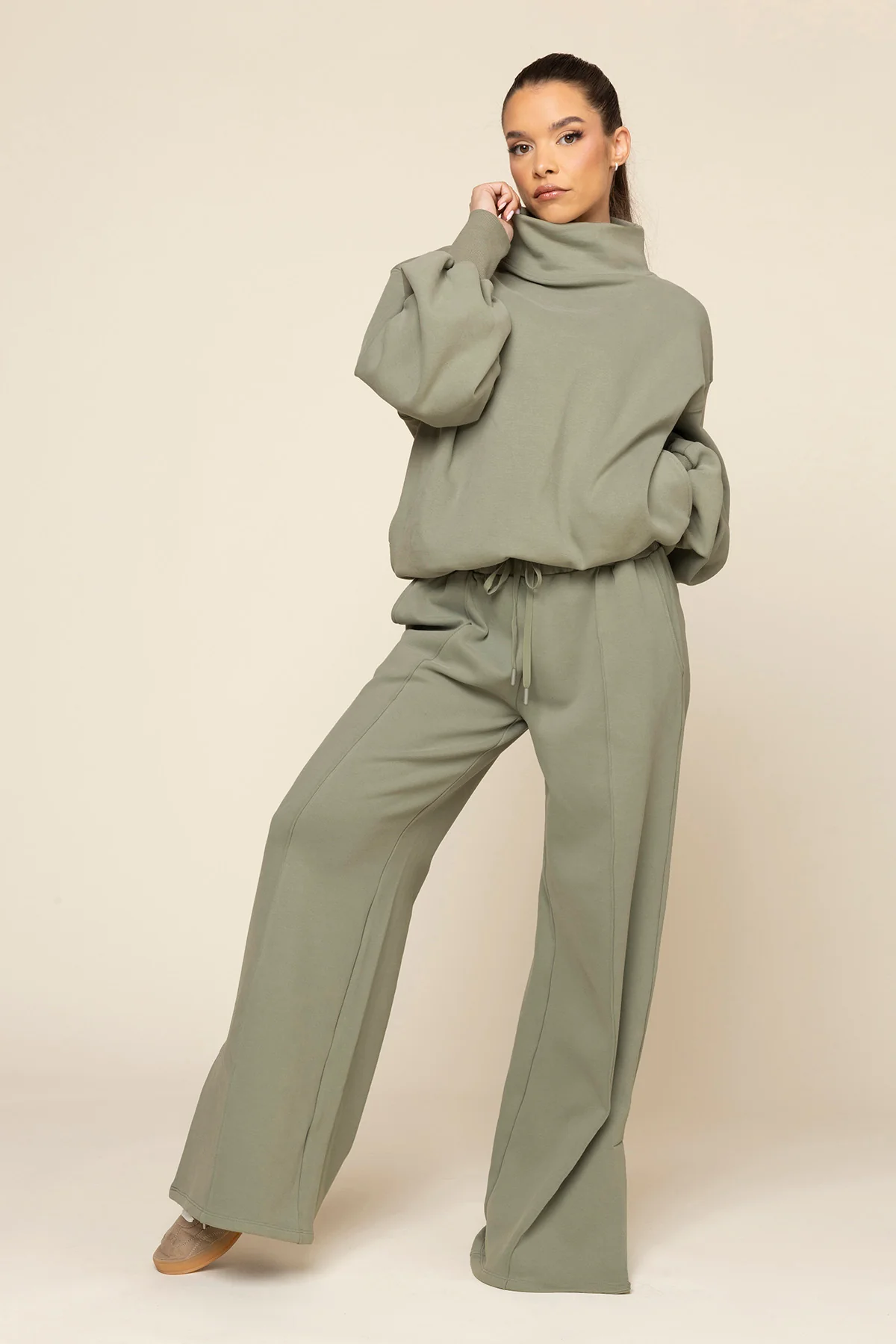 Ooey Gooey Mockneck Sweatshirt - Light Sage - Image 2