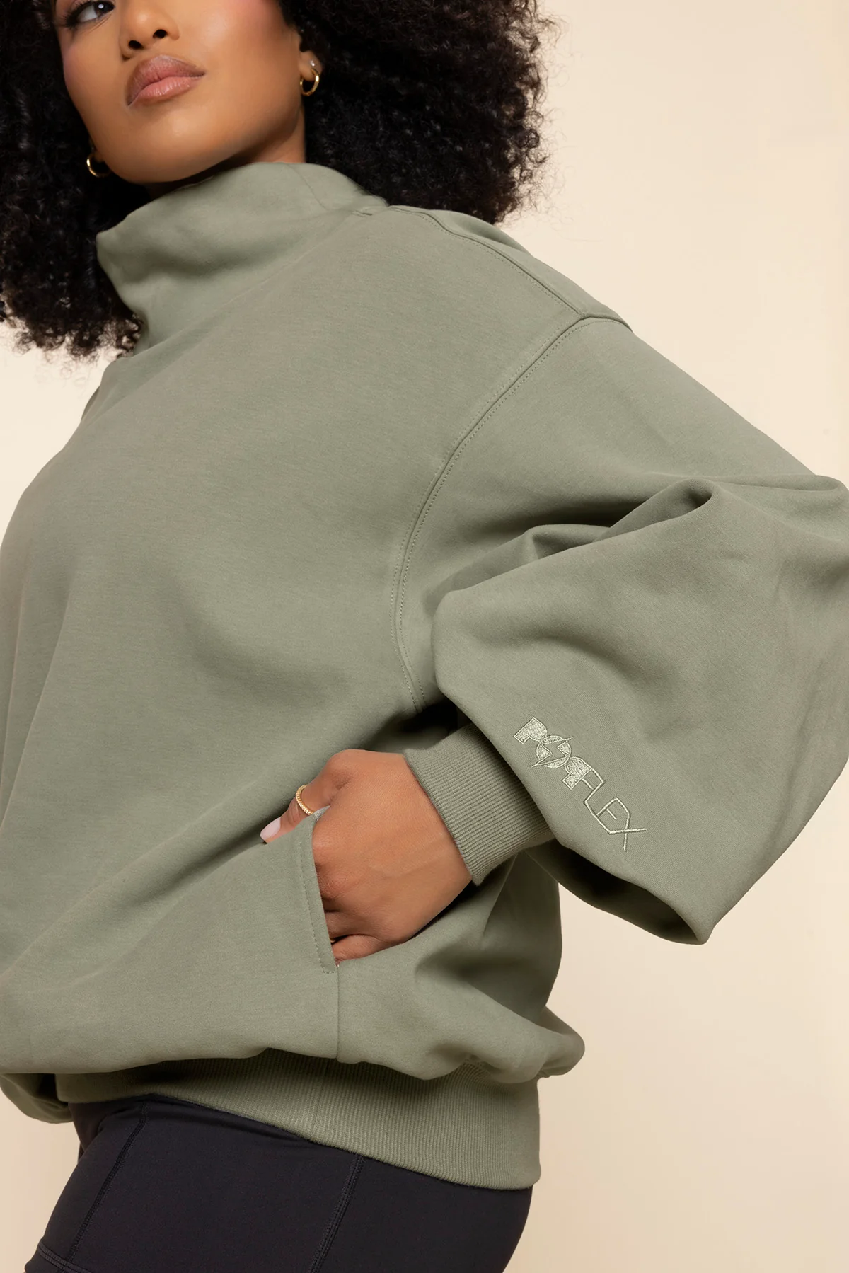 Ooey Gooey Mockneck Sweatshirt - Light Sage - Image 3