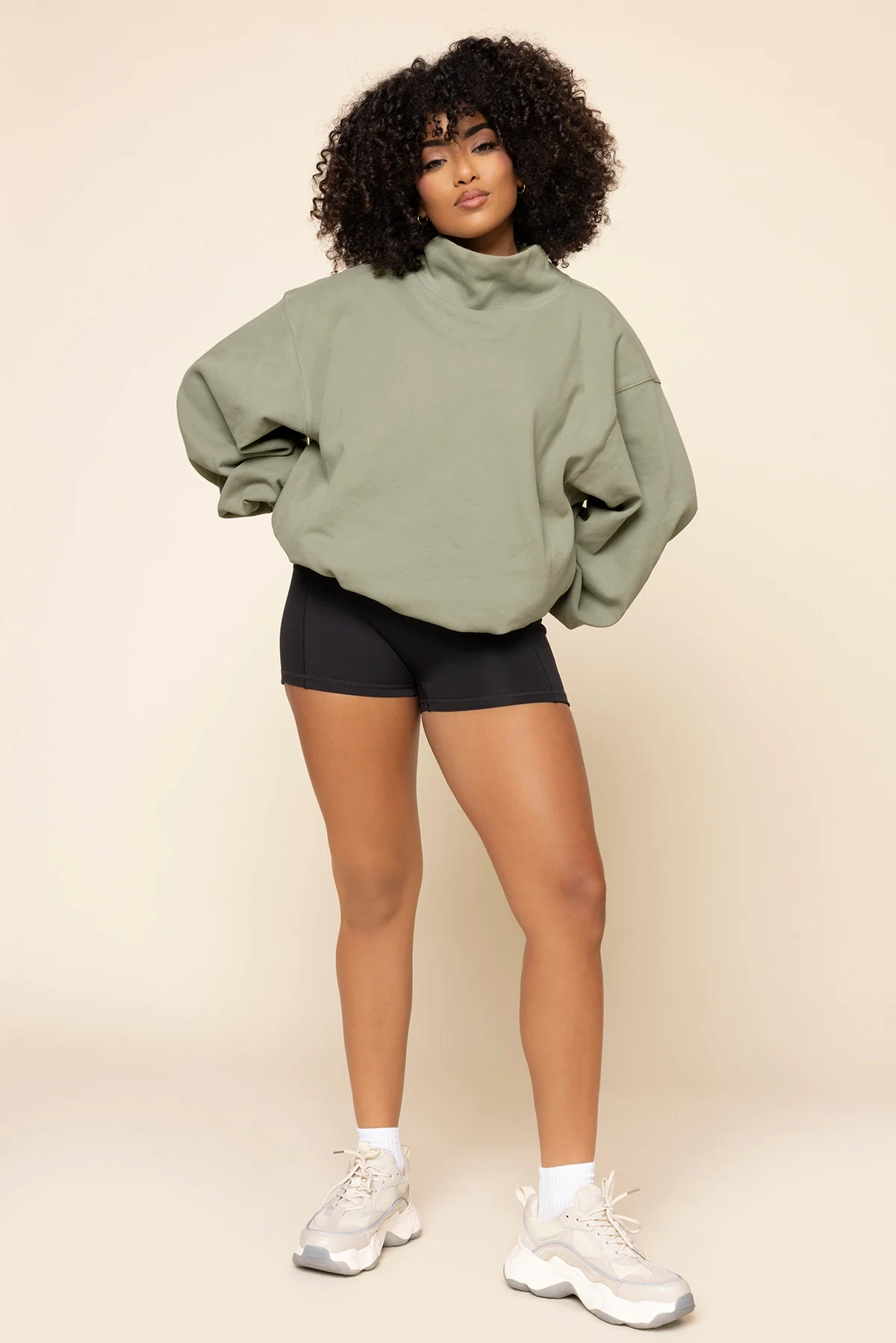 Ooey Gooey Mockneck Sweatshirt - Light Sage - Image 4
