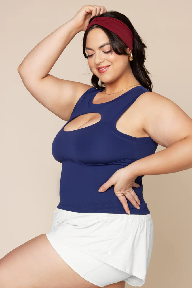 Peekaboo Crew Tank - Sapphire - Image 3