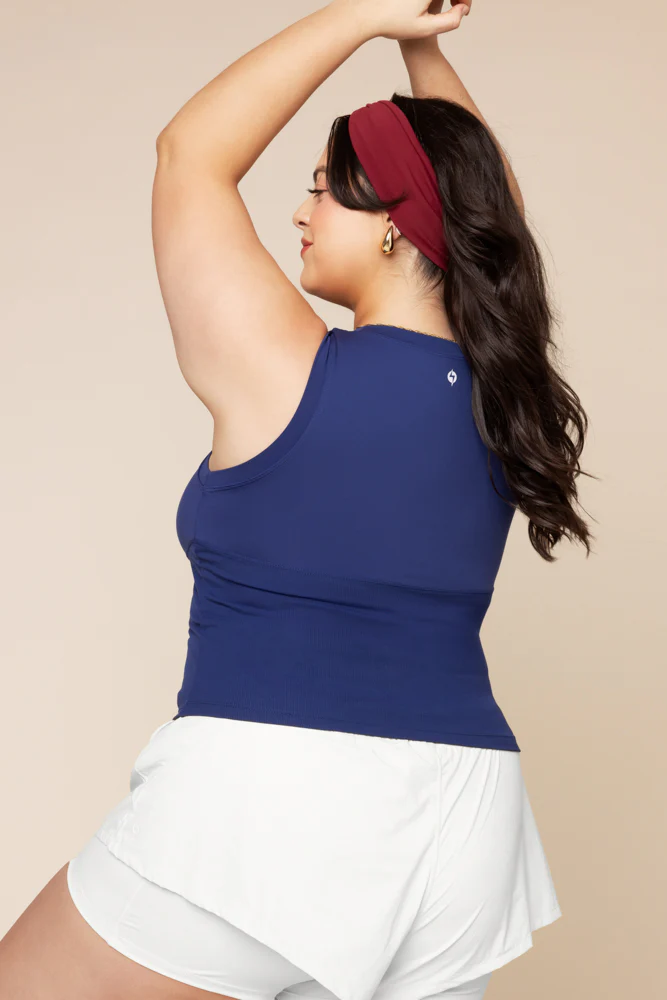 Peekaboo Crew Tank - Sapphire - Image 4