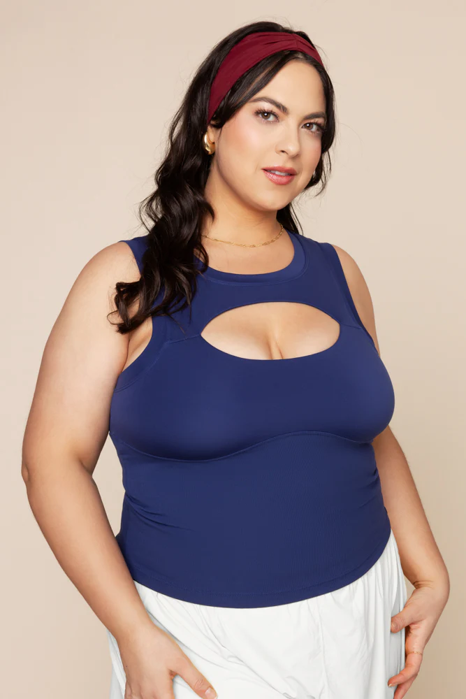 Peekaboo Crew Tank - Sapphire - Image 5