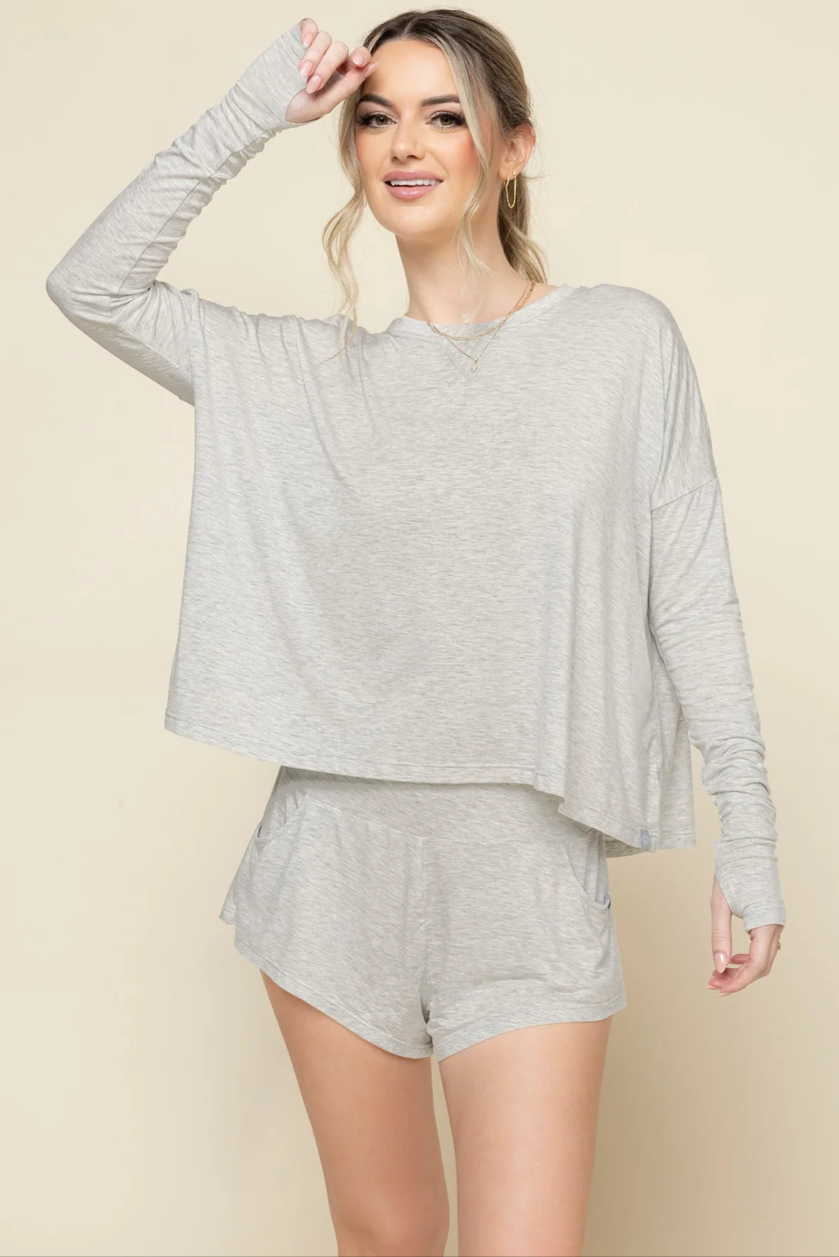 Perfect Lounge Shorts - Heather Grey - Image 3