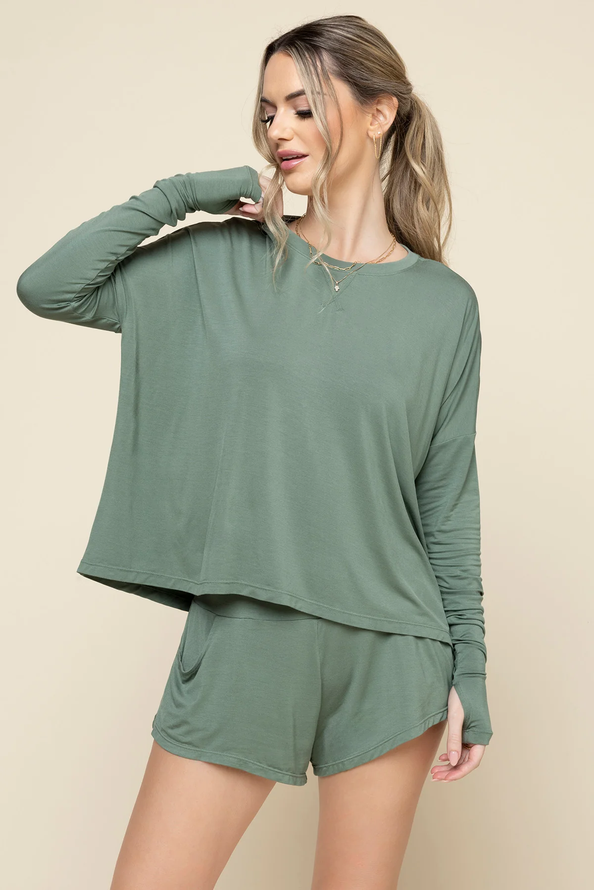 Perfect Lounge Shorts - Leaf Green - Image 4