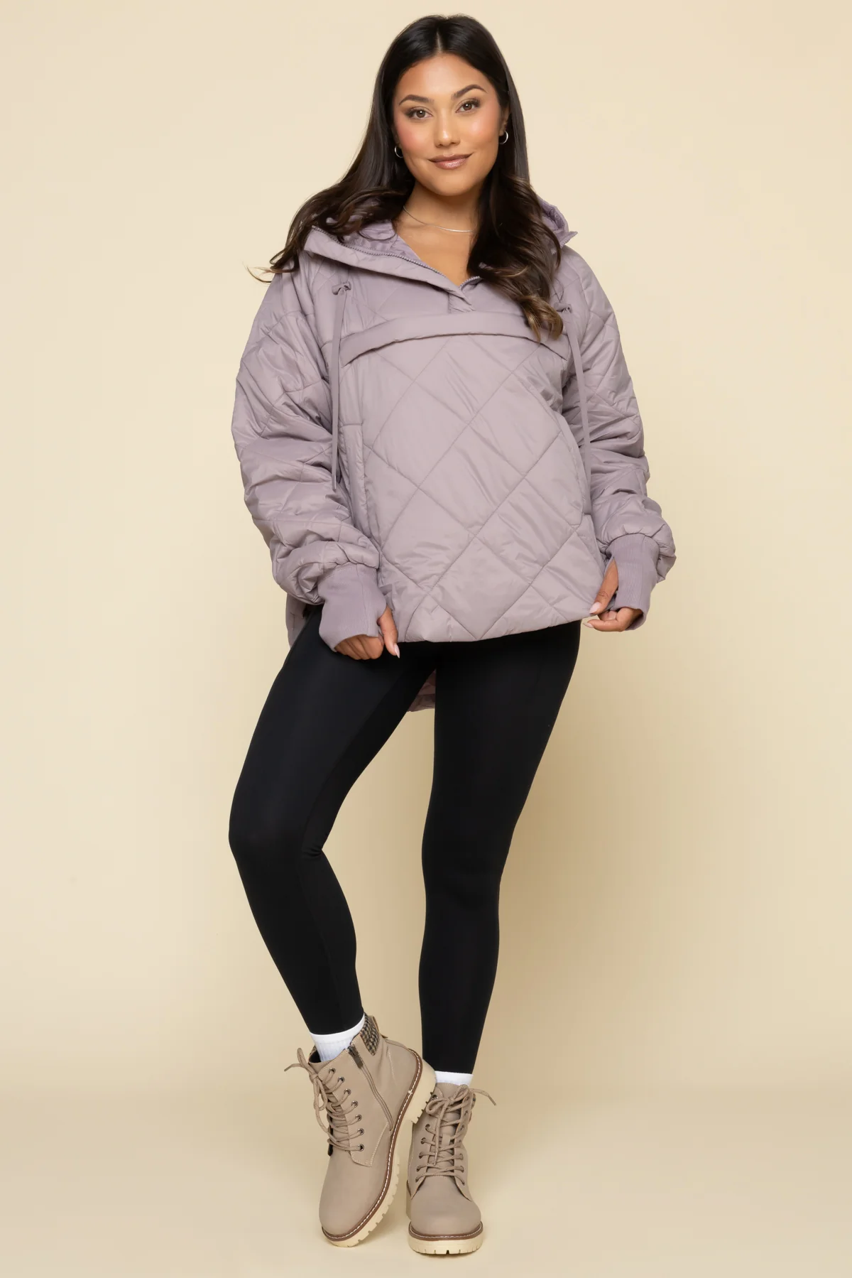 Pillow Packable Puffer Jacket - Dusty Mauve - Image 11