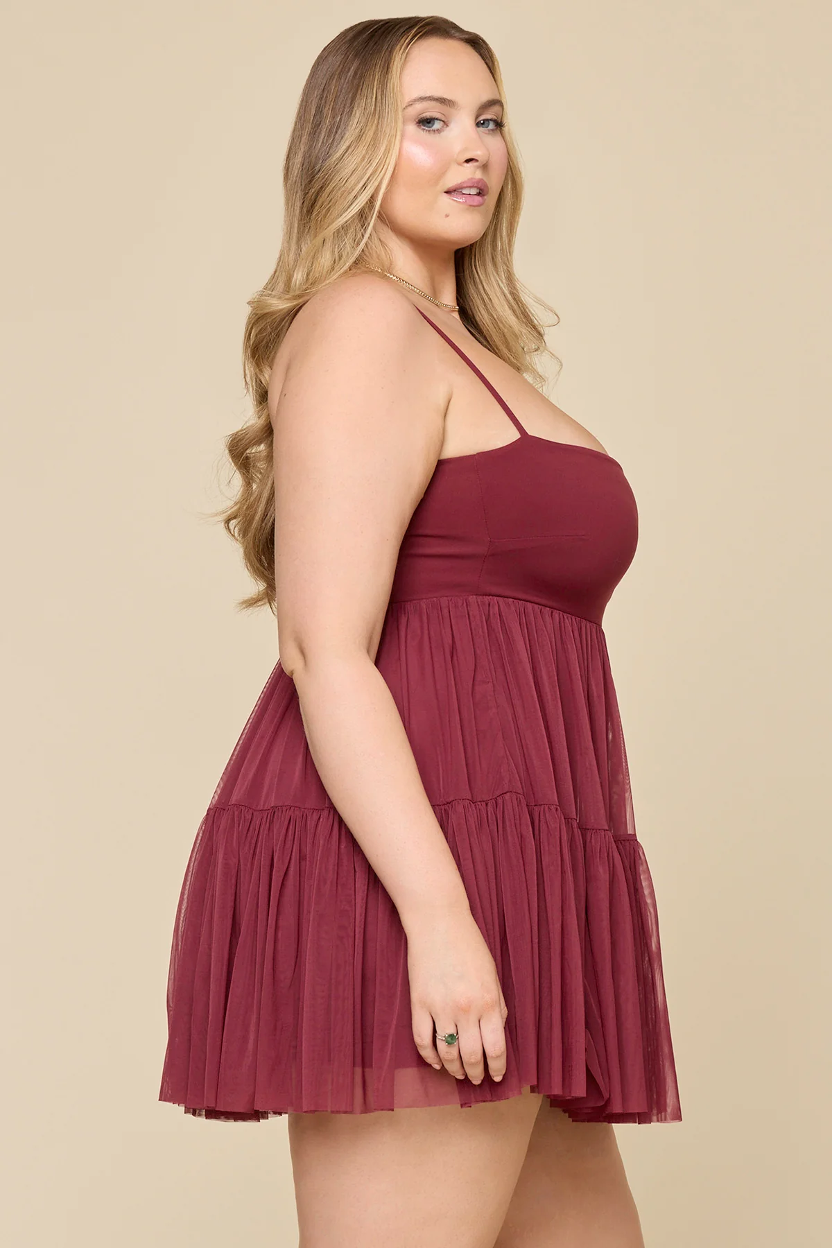 Pirouette Babydoll Dress - Crimson - Image 7