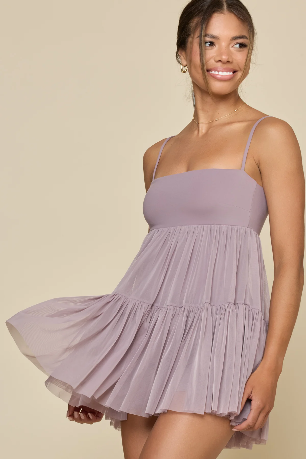 Pirouette Babydoll Dress - Dusty Mauve - Image 6