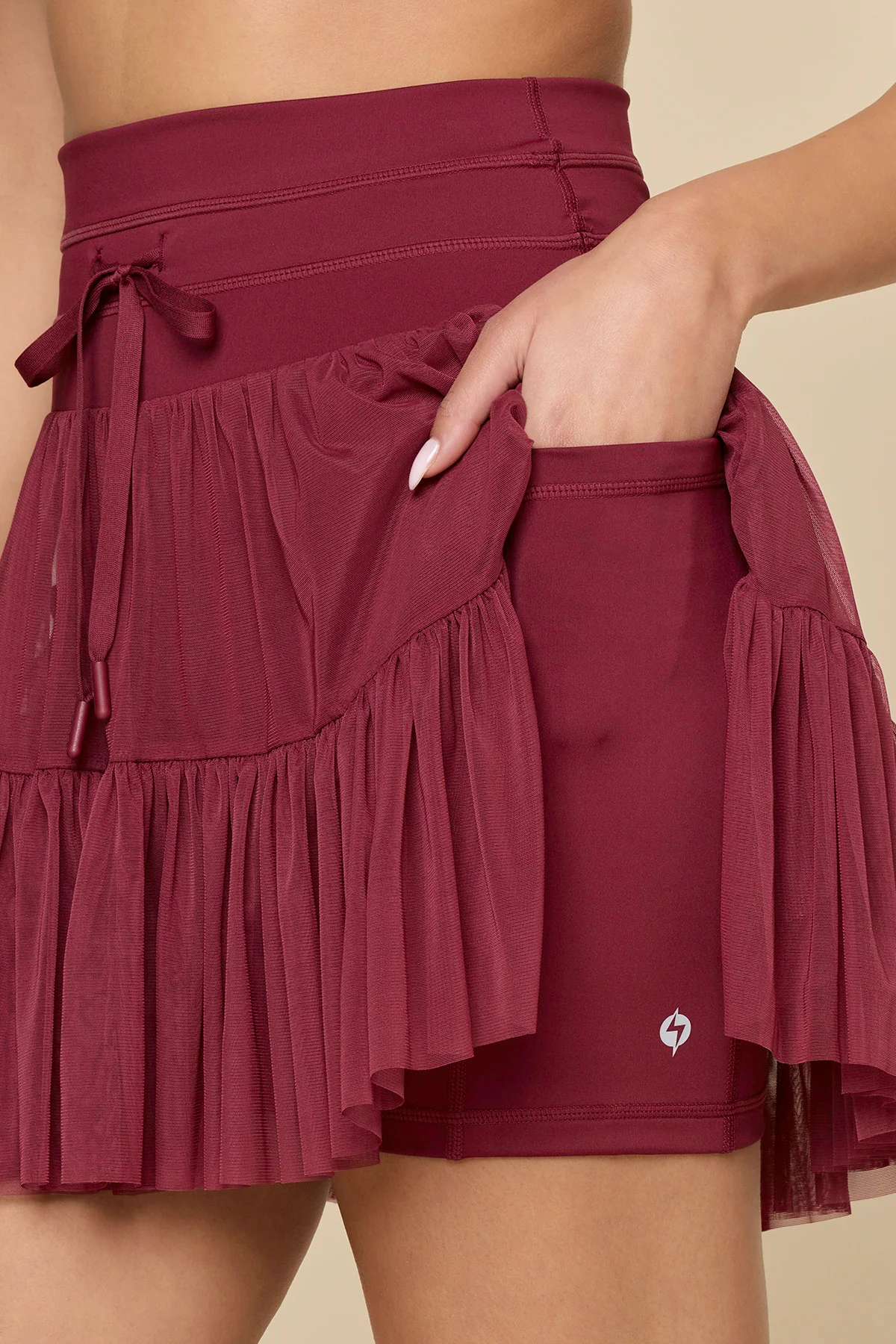 Pirouette Skort (Longer) - Crimson - Image 3