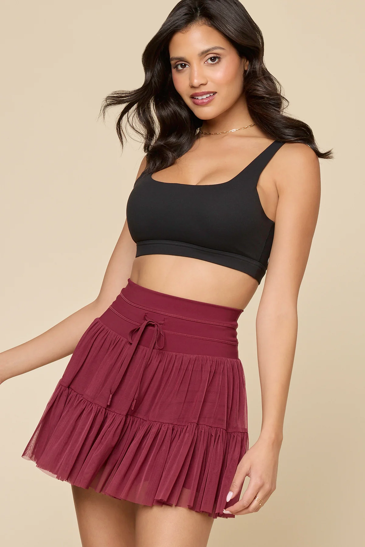 Pirouette Skort (Longer) - Crimson - Image 4