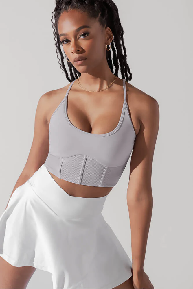 Plié Corset Crop Bralette - Lavender Grey - Image 6