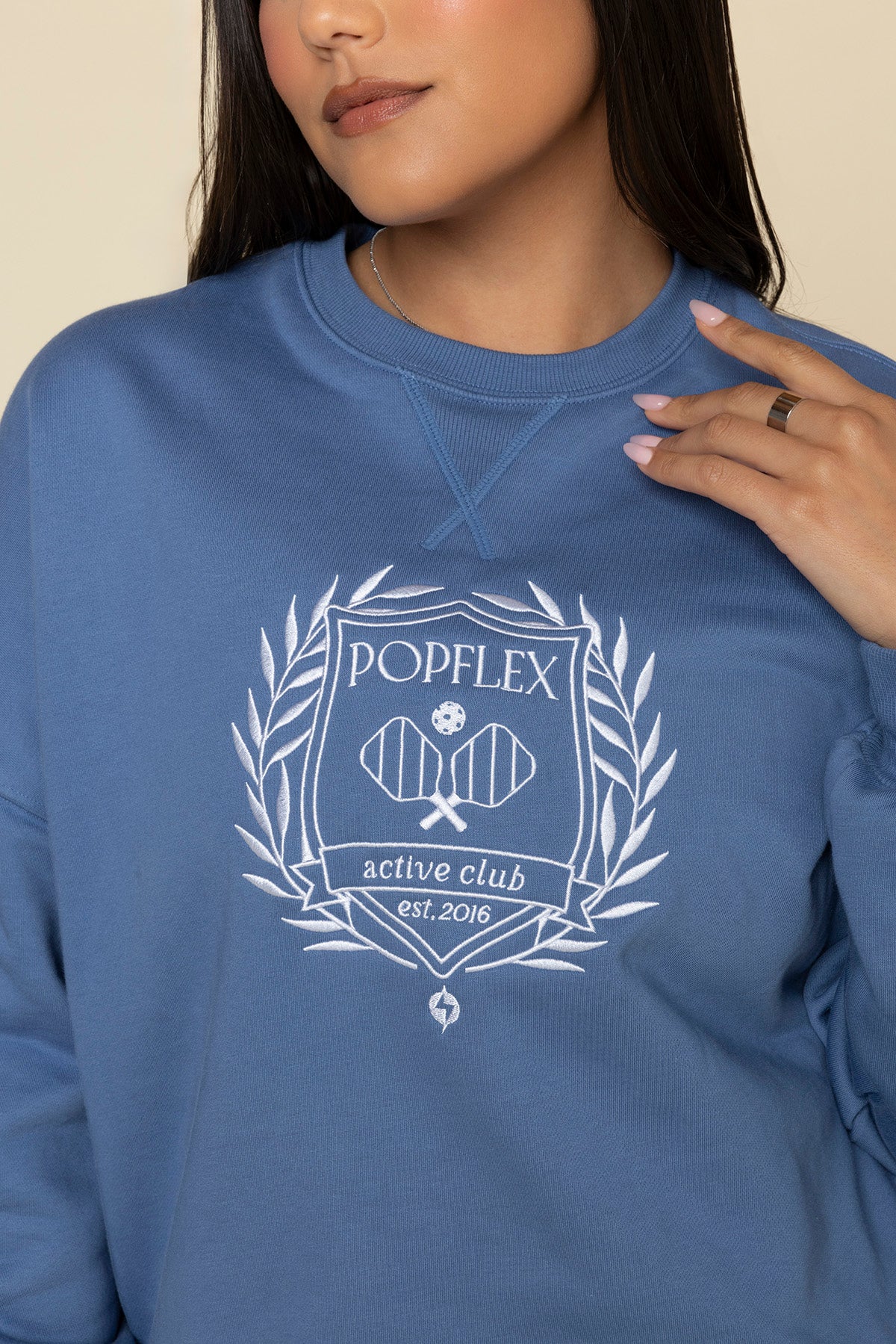 POPFLEX® Active Club Cloud Crewneck Sweater - Blue Horizon - Image 3
