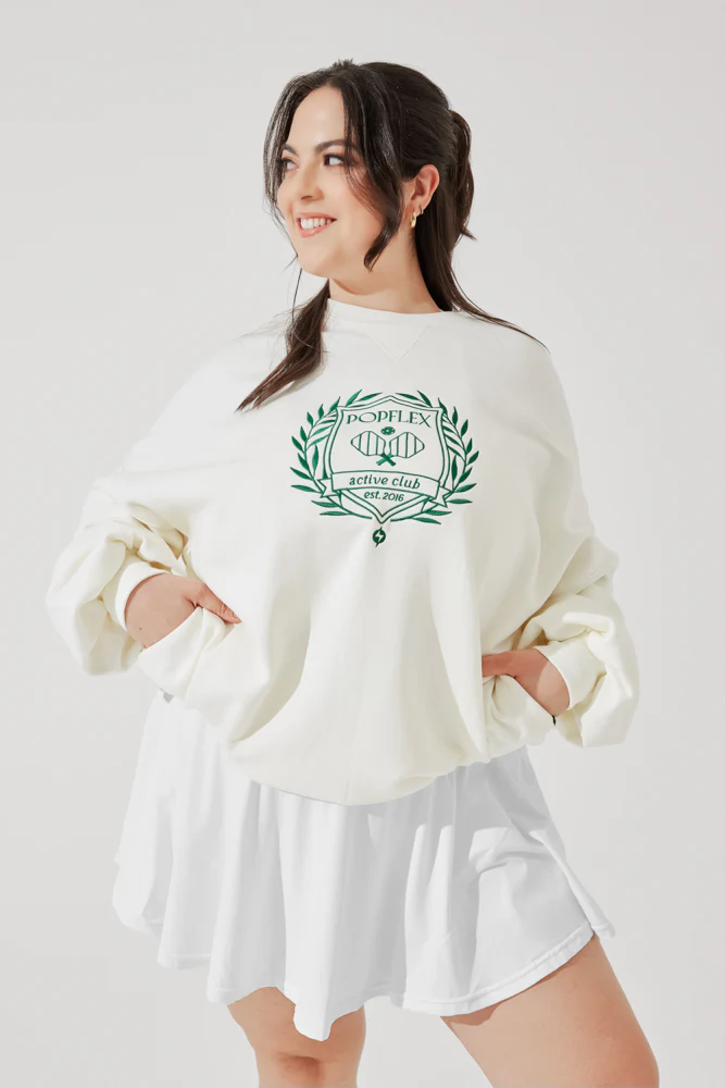 POPFLEX® Active Club Cloud Crewneck Sweater - Cream - Image 5